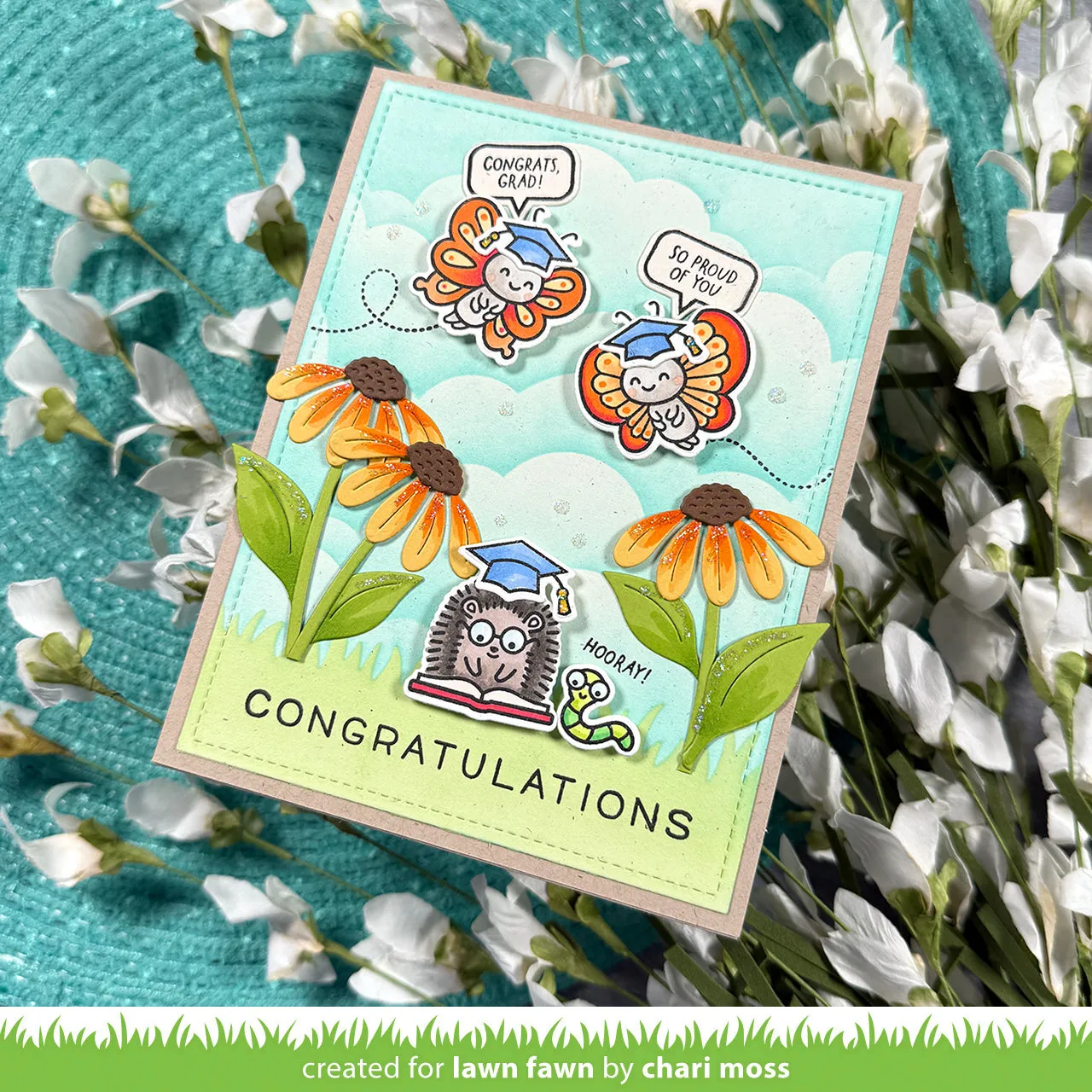 Lawn Fawn All the Grad Caps Clear Stamps Abschluss