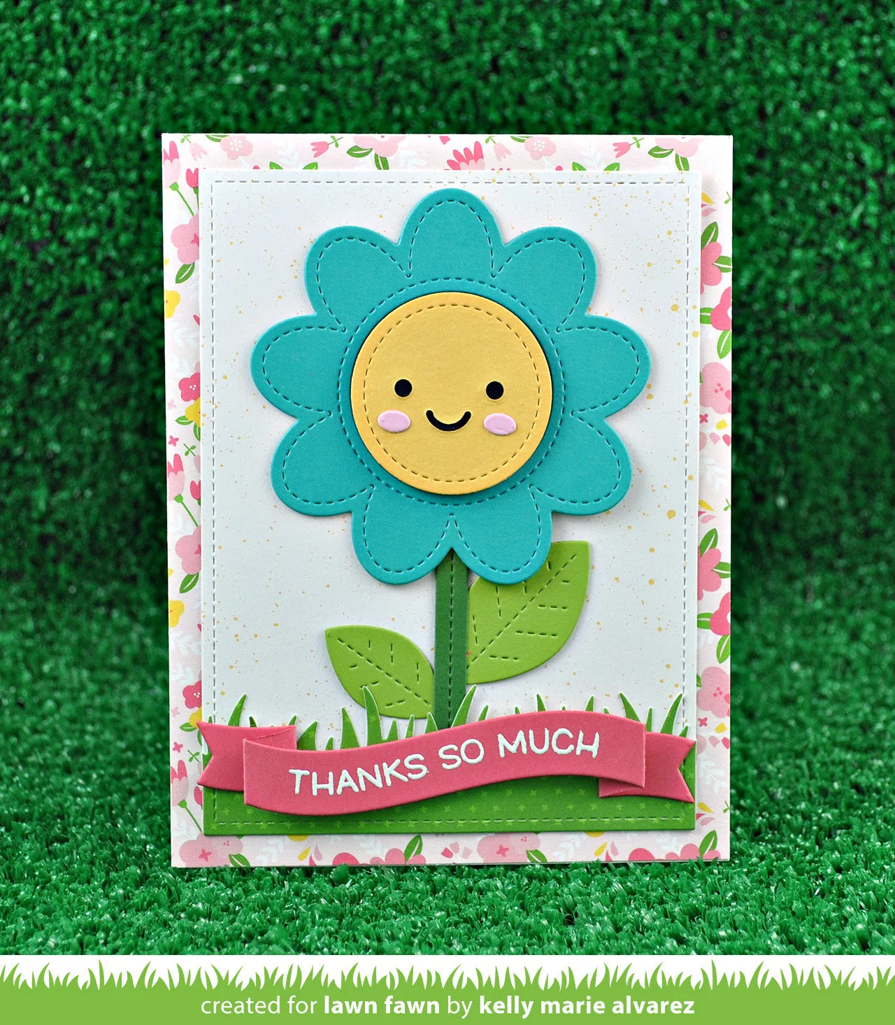 Lawn Fawn Stitched Flower Frame Stanzen Blumen