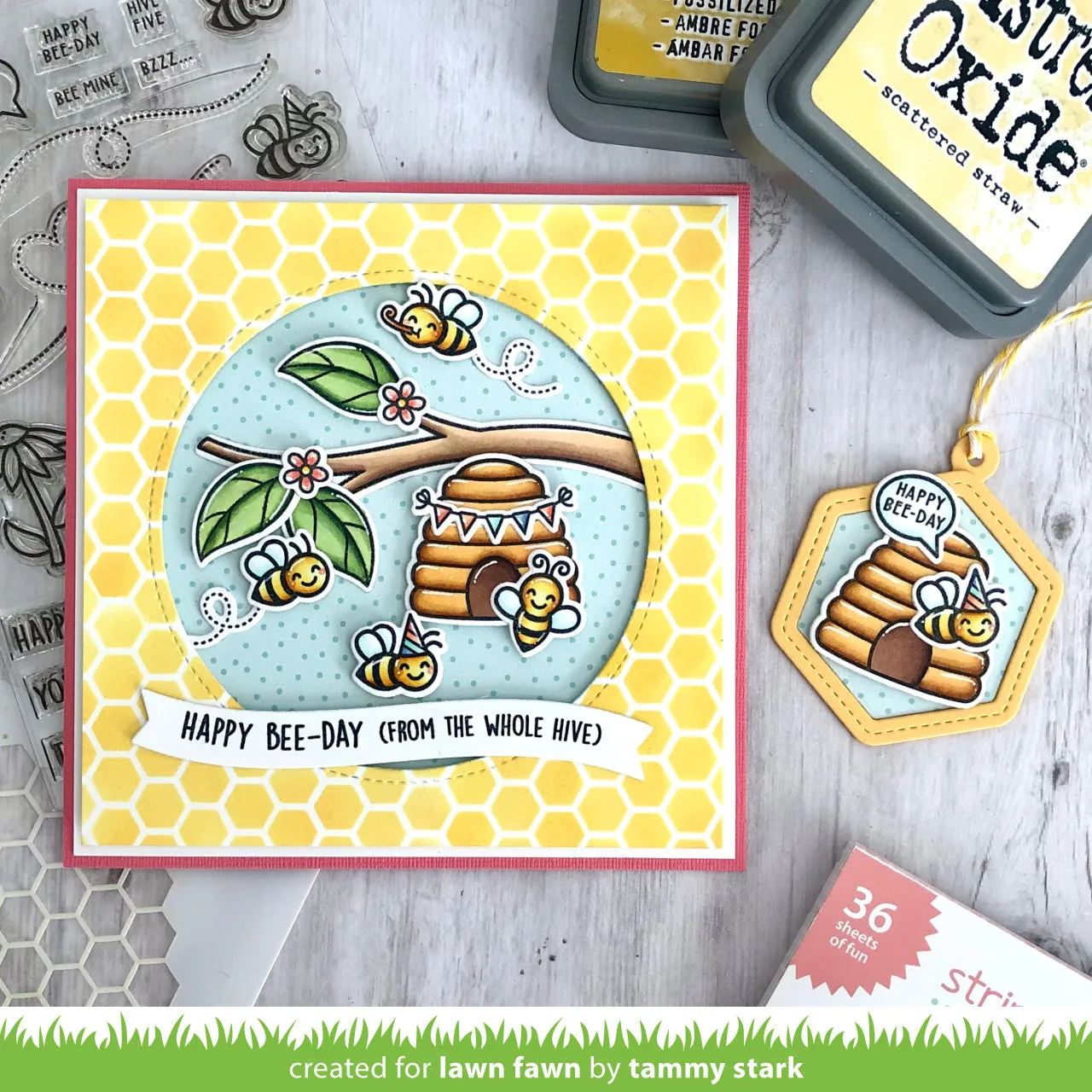 Lawn Fawn Honeycomb Shaker Gift Tag Lawn Cuts Anhänger