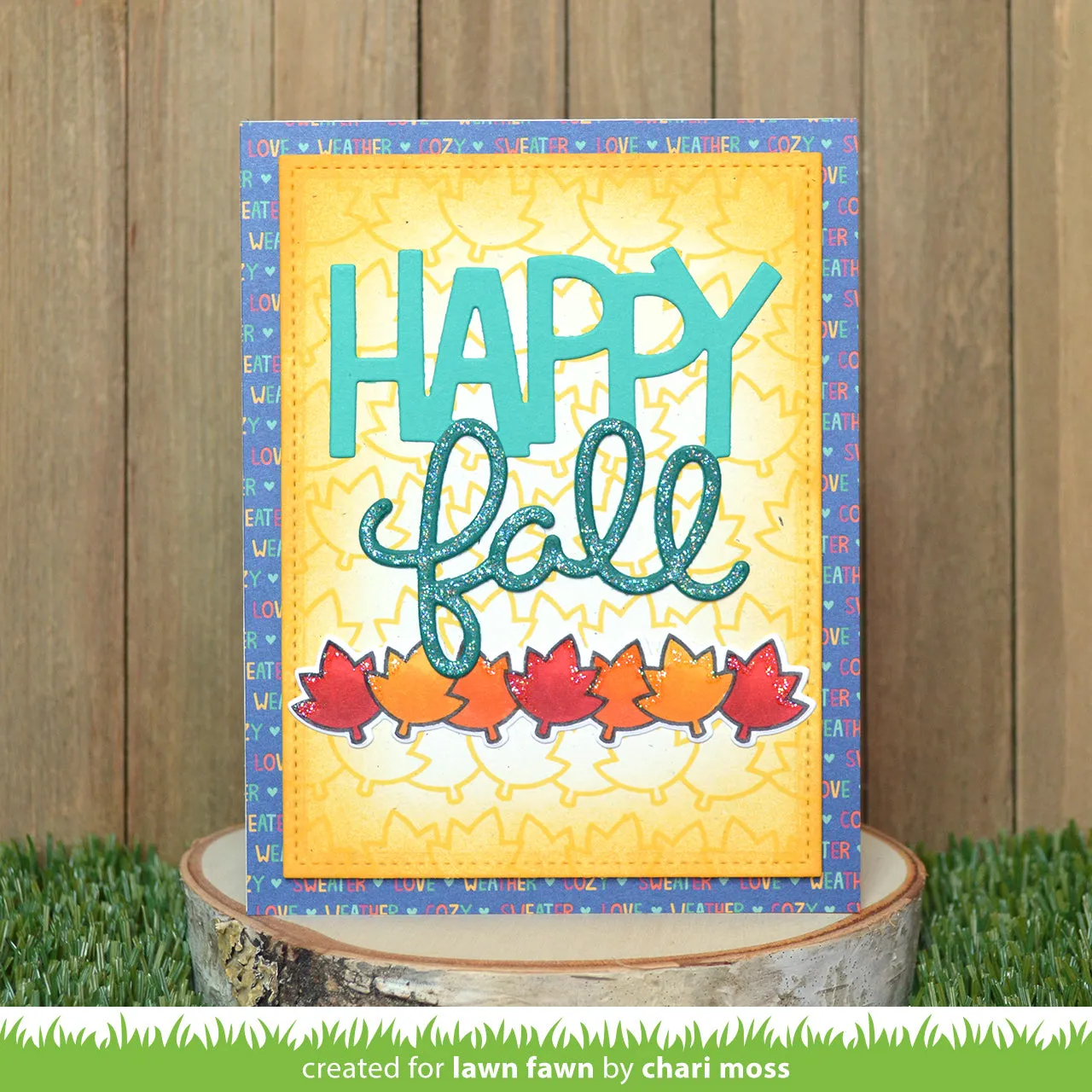 Lawn Fawn Giant Happy Fall Lawn Cuts Stanzschablone Herbstgruss