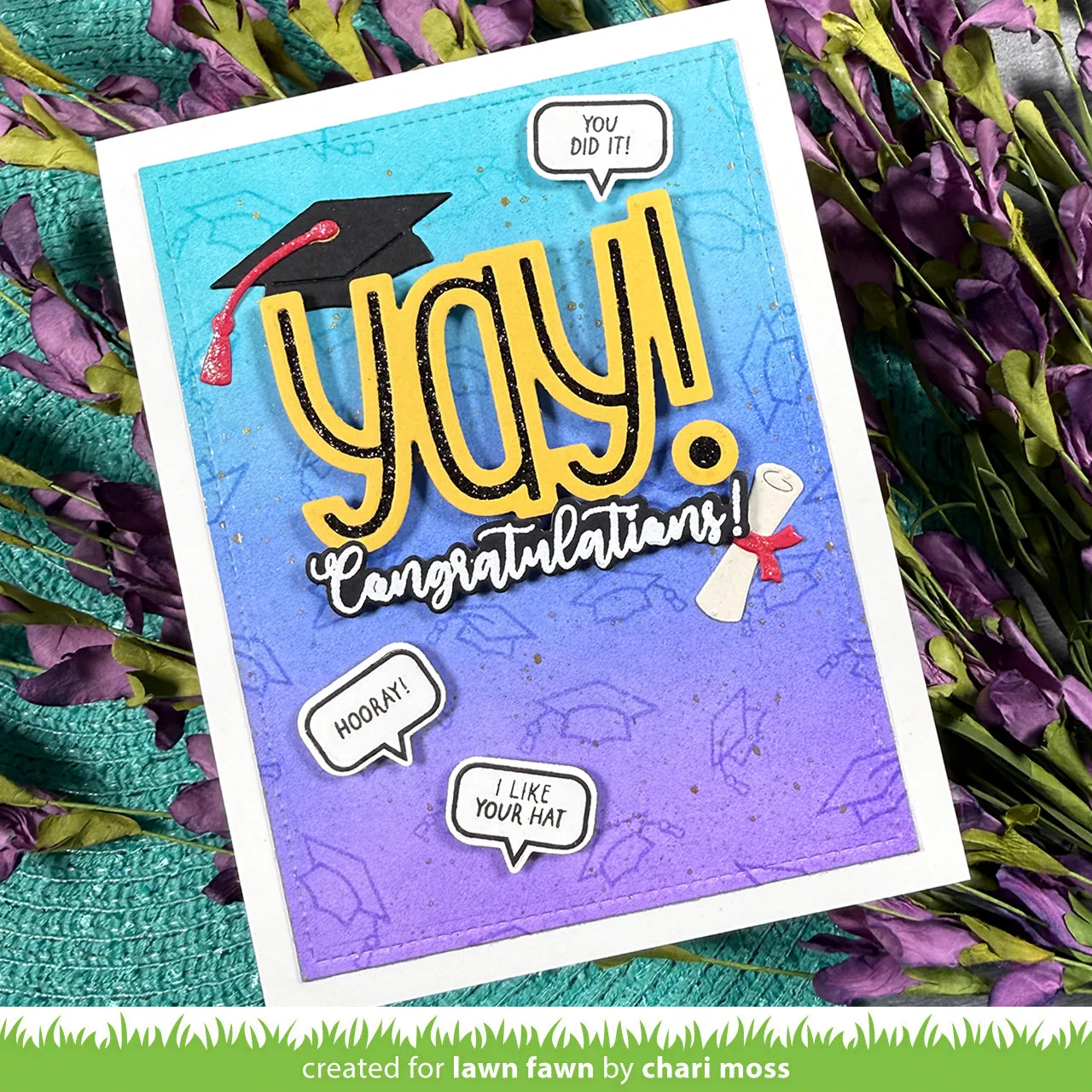 Lawn Fawn Tiny Sentiments Graduation Stempel Mini