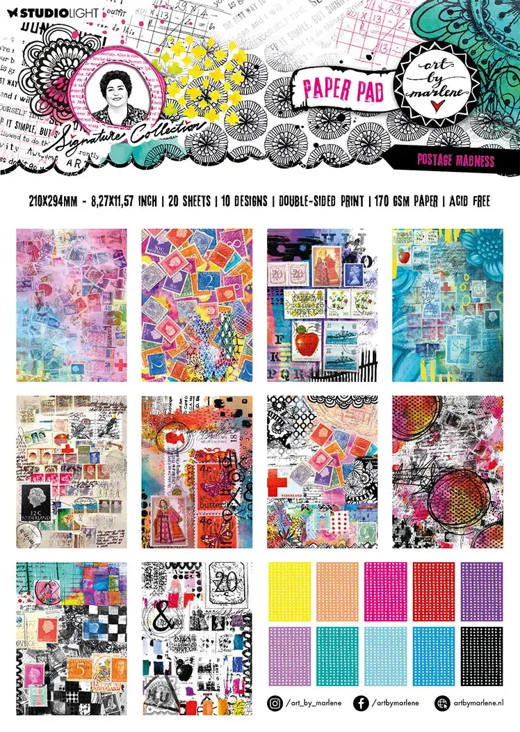 Art by Marlene Designblock Postage Madness A4 Vintage