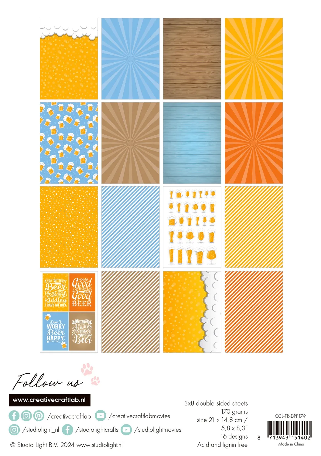 StudioLight Creative Craftlab Friendz Designpapier Beer O'clock