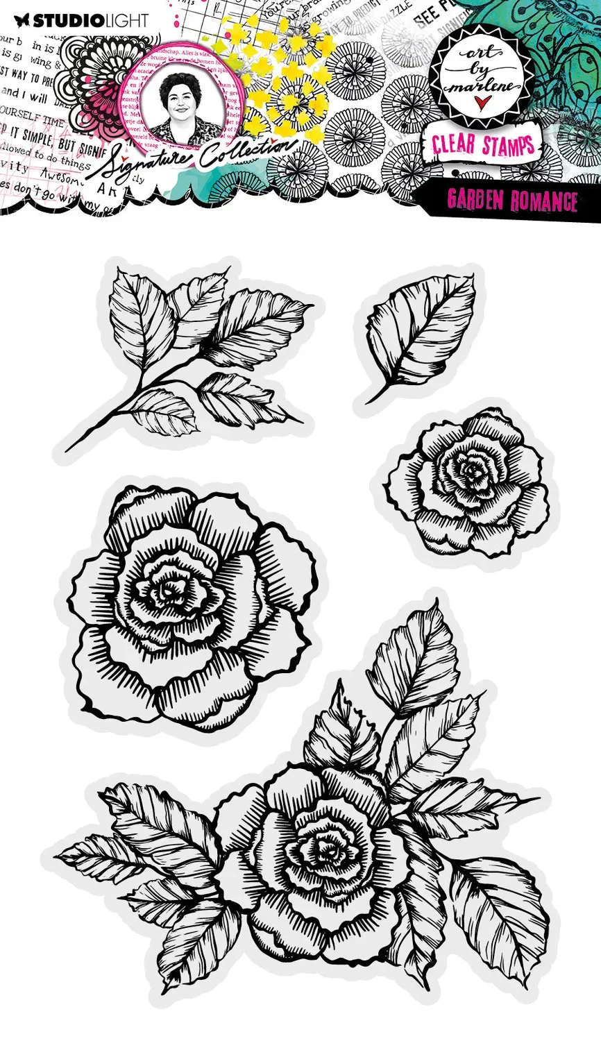 StudioLight Art by Marlene Garden Romance Clear Stamp Stempel