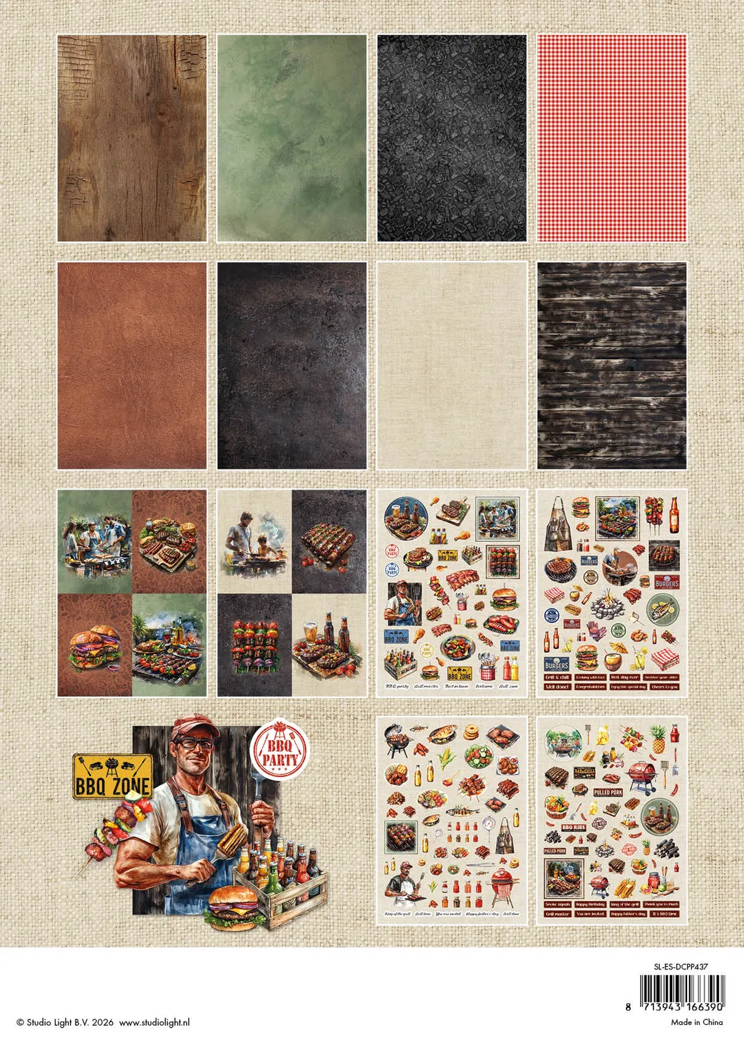 StudioLight Essentials BBQ Party Die-Cut Block 28 Blätter