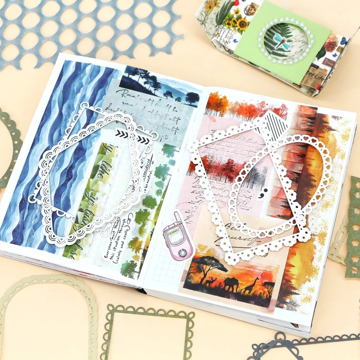 Ieebee Wind Letter Materialpapier 15 Stück Grün Hollow