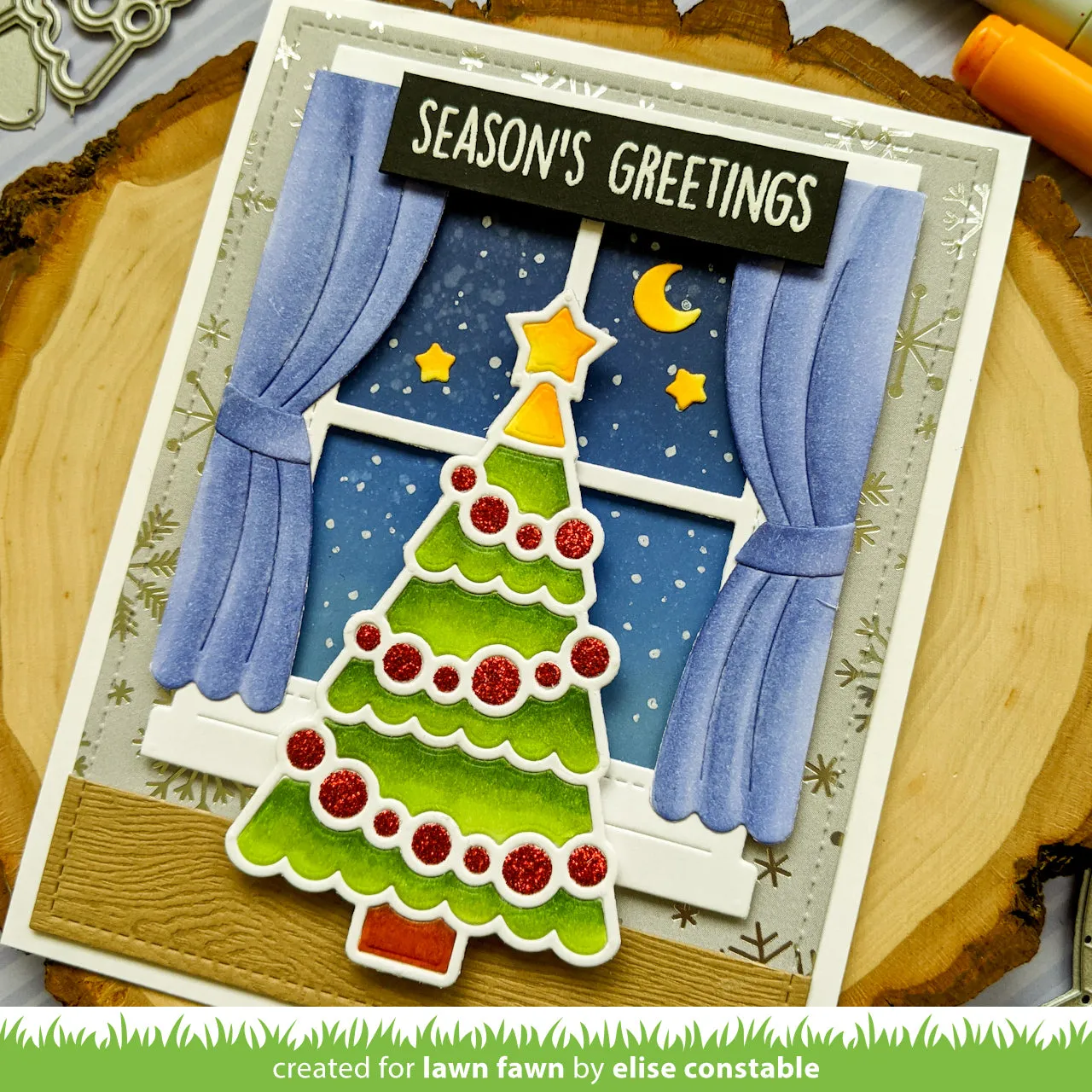 Lawn Fawn Jolly Christmas Tree LF2700 Stanzschablone