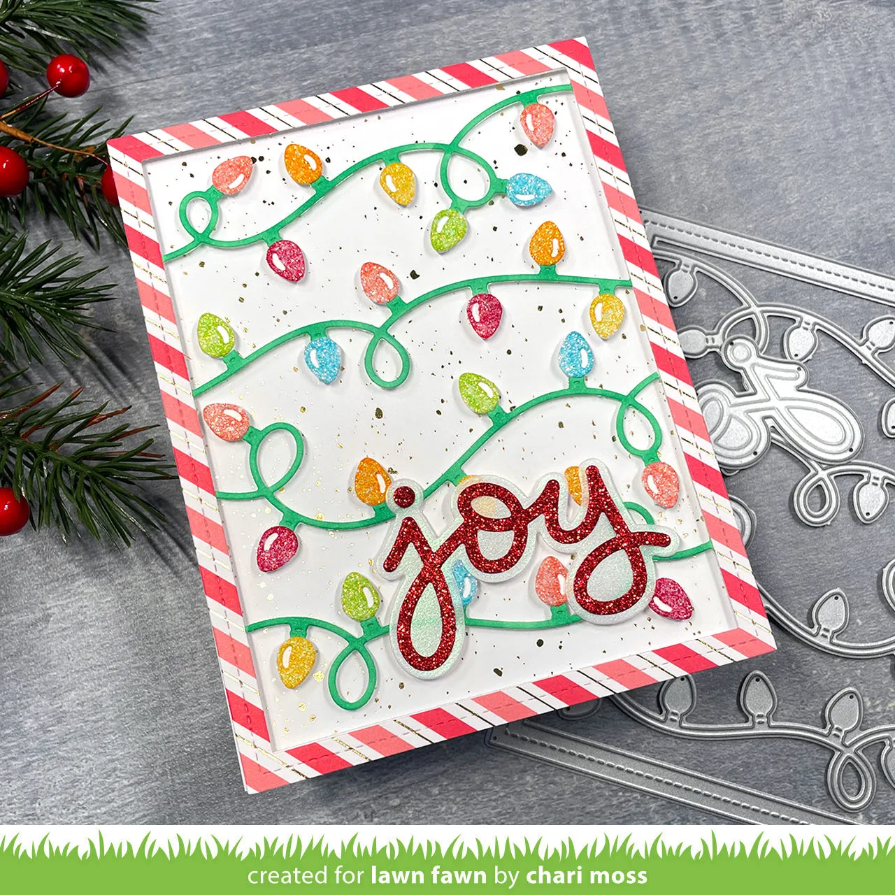 Lawn Fawn String Lights Backdrop Stanzschablonen Licht