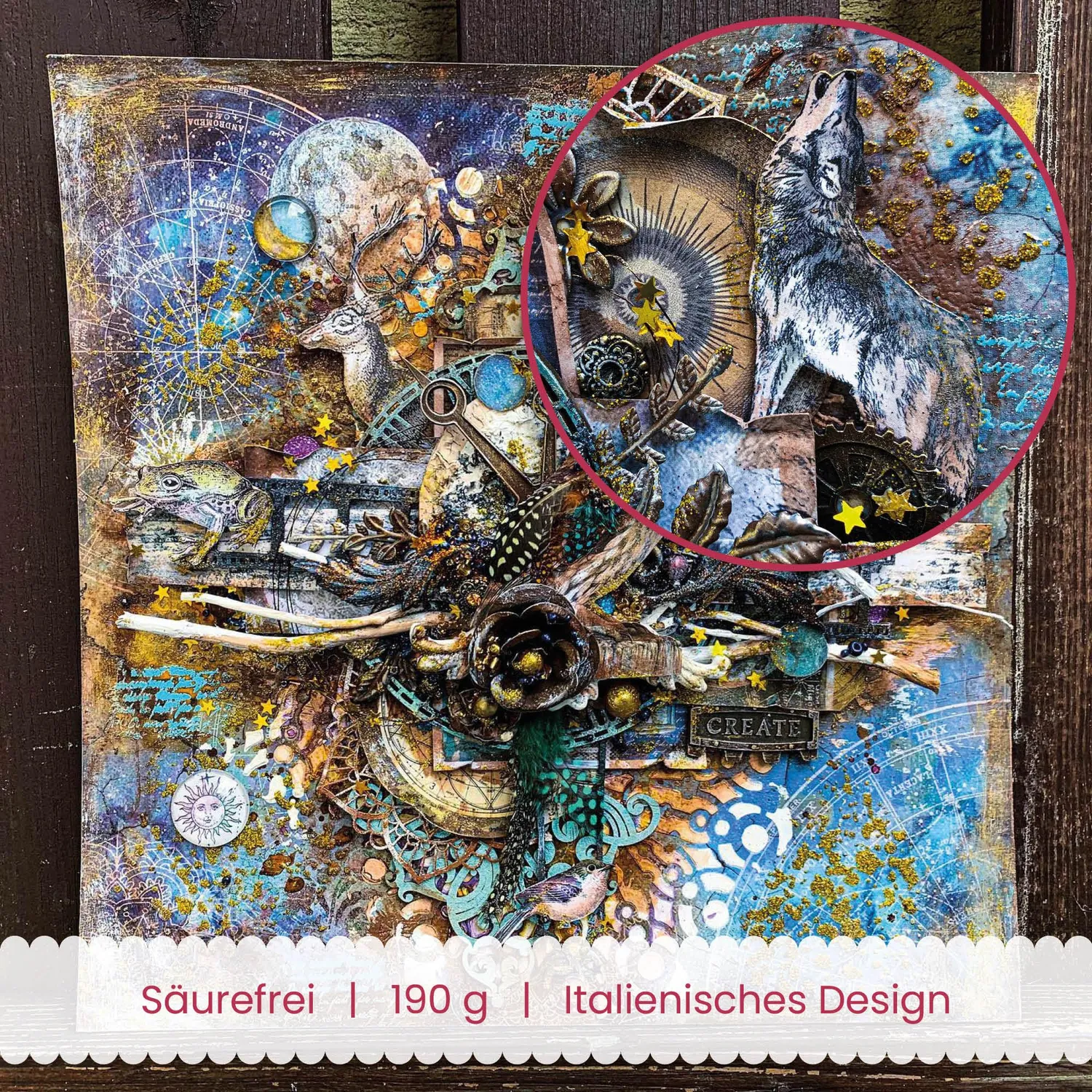 Stamperia Cosmos Scrapbookpapier 20,3x20,3cm 190g doppelseitig