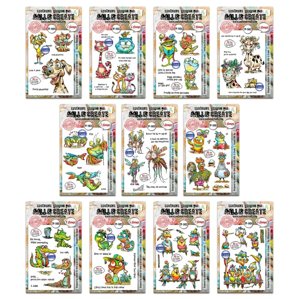 AALL and Create Autour de Mwa Fun & Paws Stempelset 11er Tiermotive