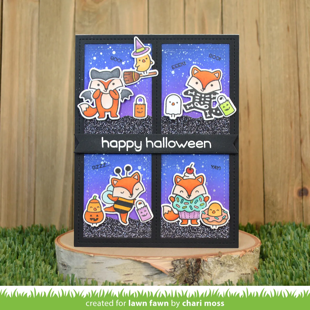 Lawn Fawn Fox Costumes Before 'n Afters Stempelset