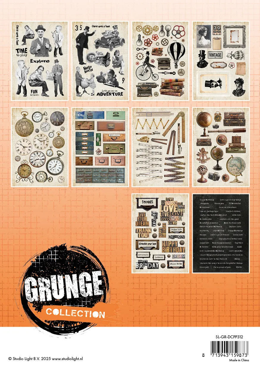 StudioLight Grunge Paper Pad Die-Cuts 148x210 mm