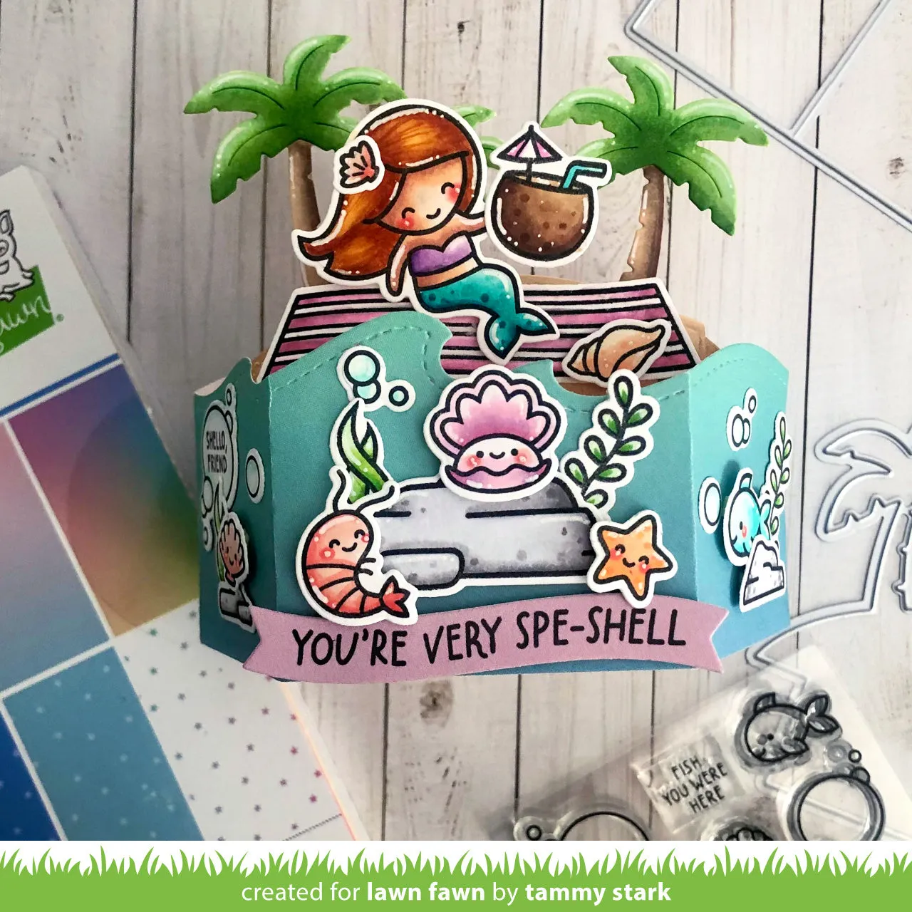 Lawn Fawn Platform Pop-Up Palm Tree Stanzschablonen 5er