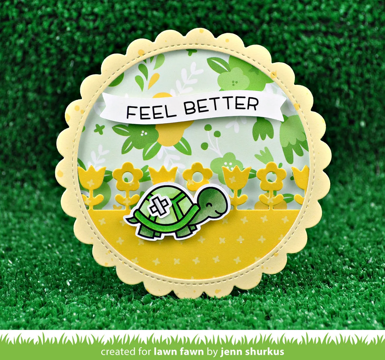 Lawn Fawn Straight Flower Border Stanzschablone Blumen