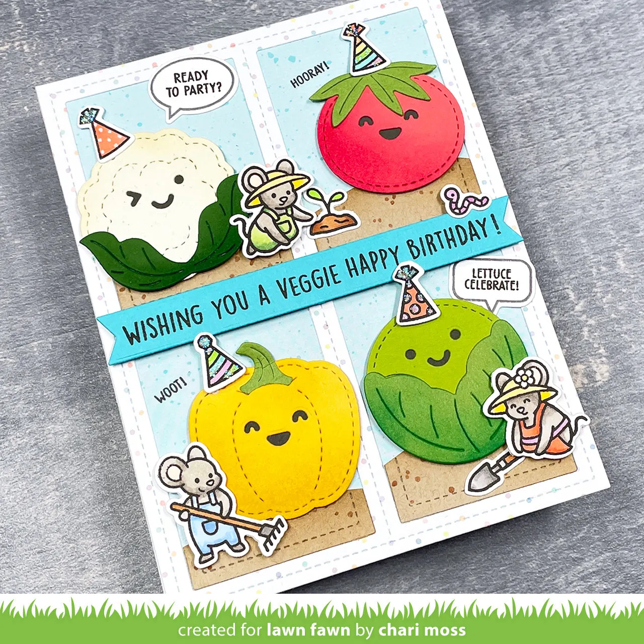 Lawn Fawn Stitched Garden Veggies Stanzschablonen 12-teilig