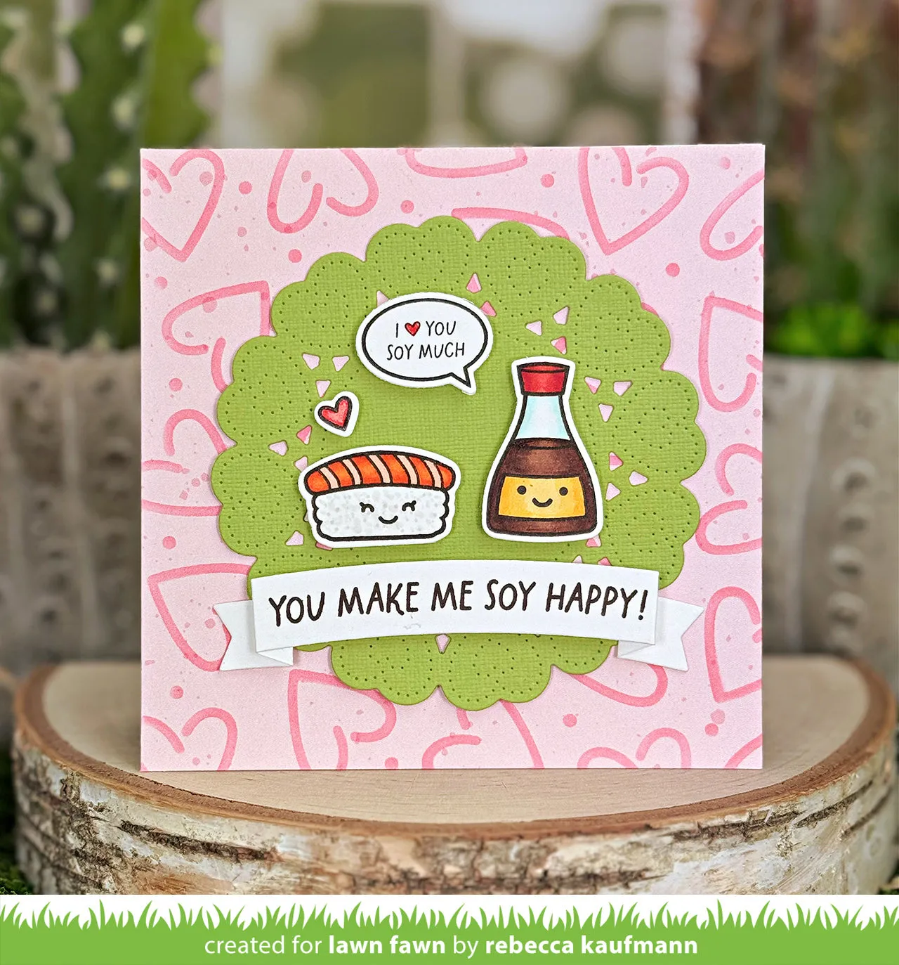 Lawn Fawn Soy Happy Stempelset Sushi Valentinstag