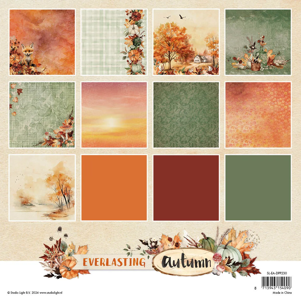 StudioLight Everlasting Autumn Designer Paper Pad Hintergrundpapier 20cm