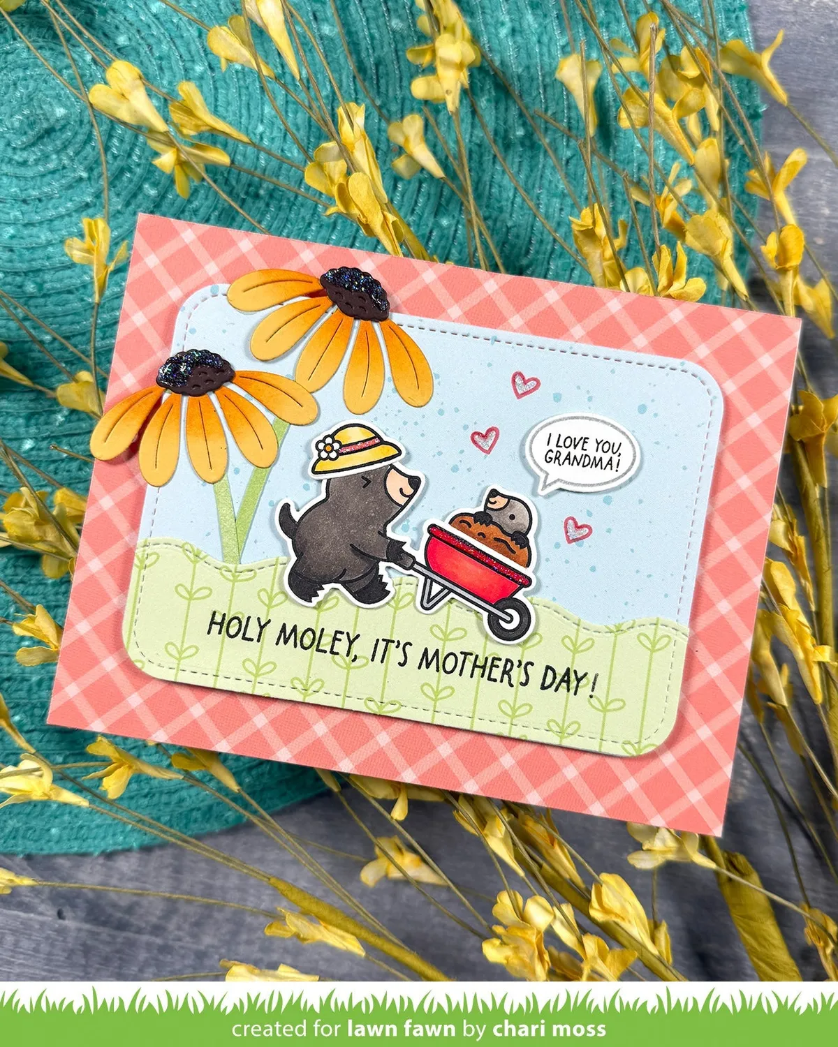 Lawn Fawn A Mole Lot of Flowers Stempelset Muttertag