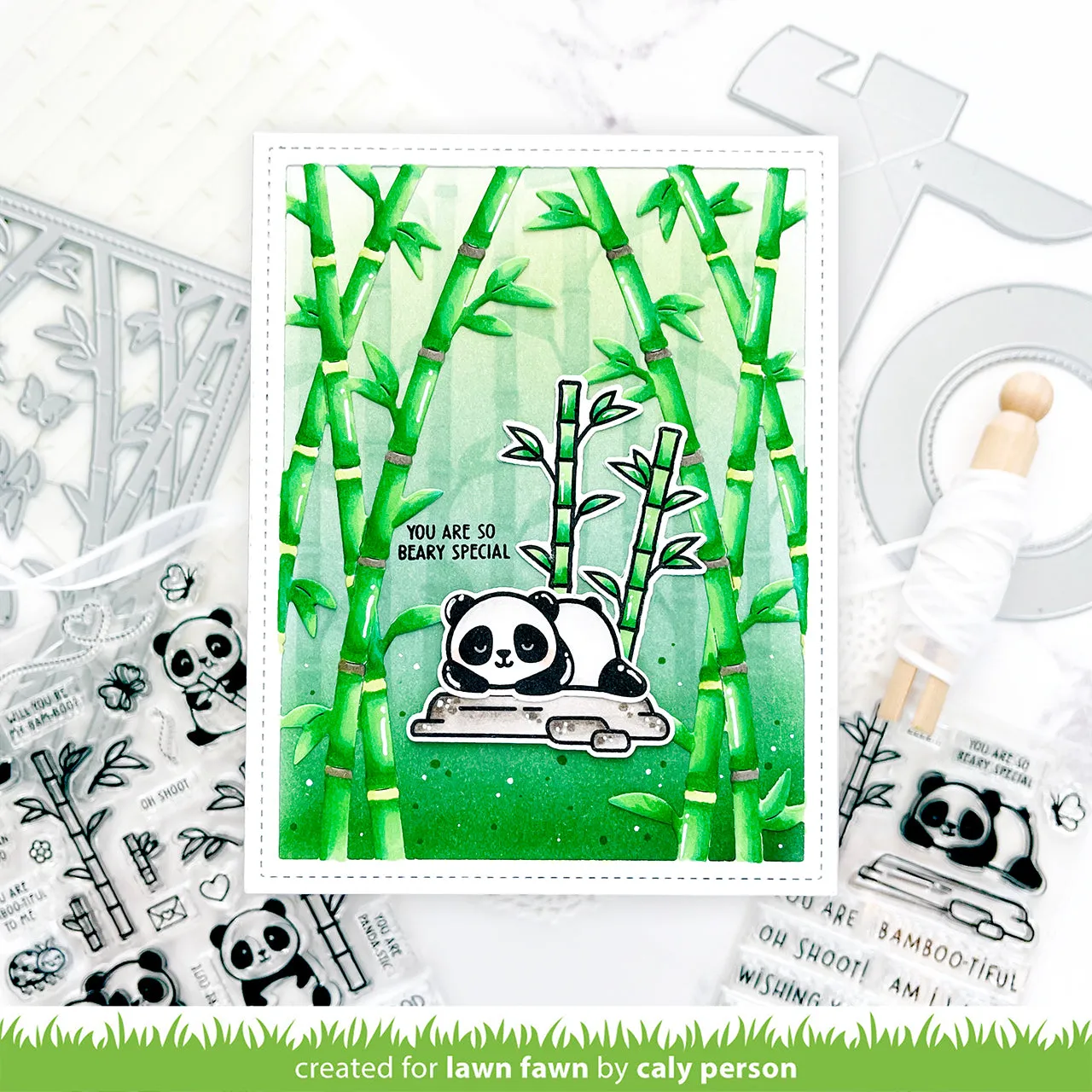 Lawn Fawn LF3621 Bamboo Stencils Schablone 6x6 Zoll