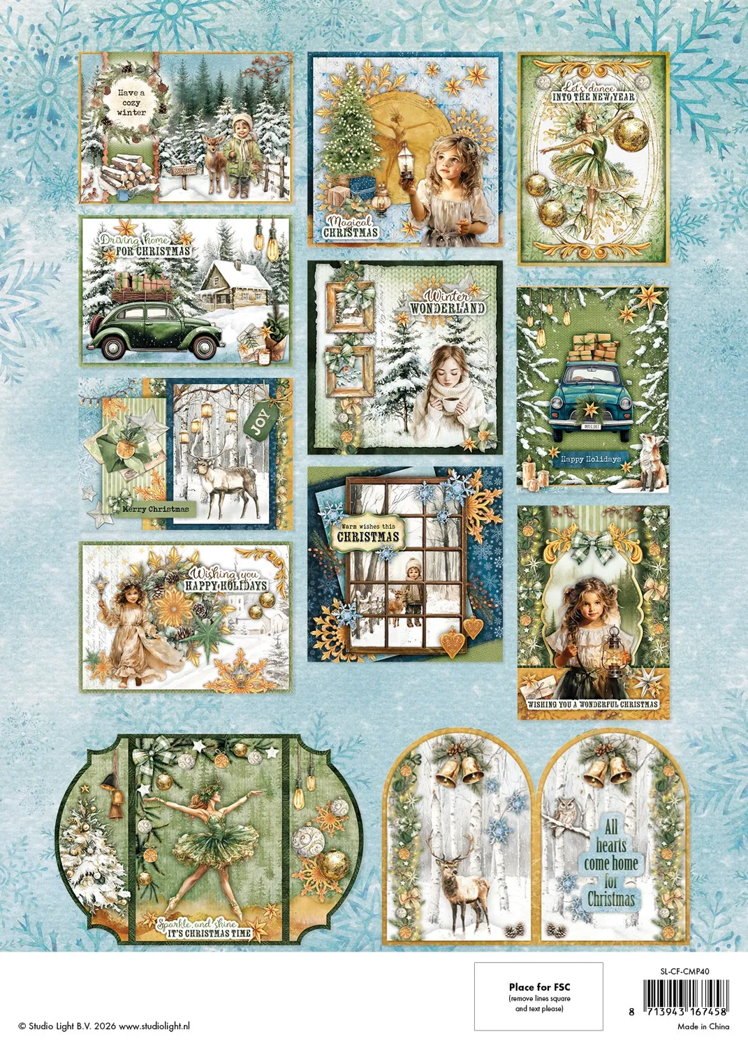 StudioLight Christmas Forest Card Making Pad Papierblock 210x294mm