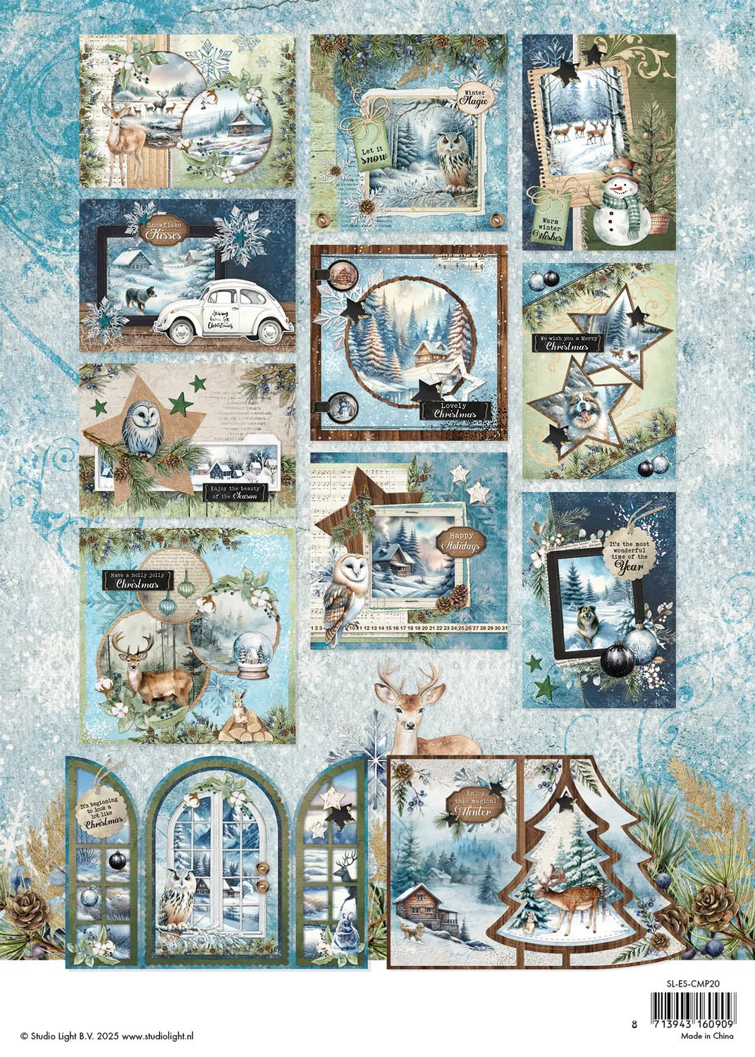 StudioLight Essentials Kartenblock Winter Wonderland 14 Blatt