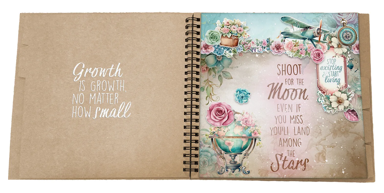 StudioLight Vintage Voyage Designpapier Block 203x203mm 36 Blatt