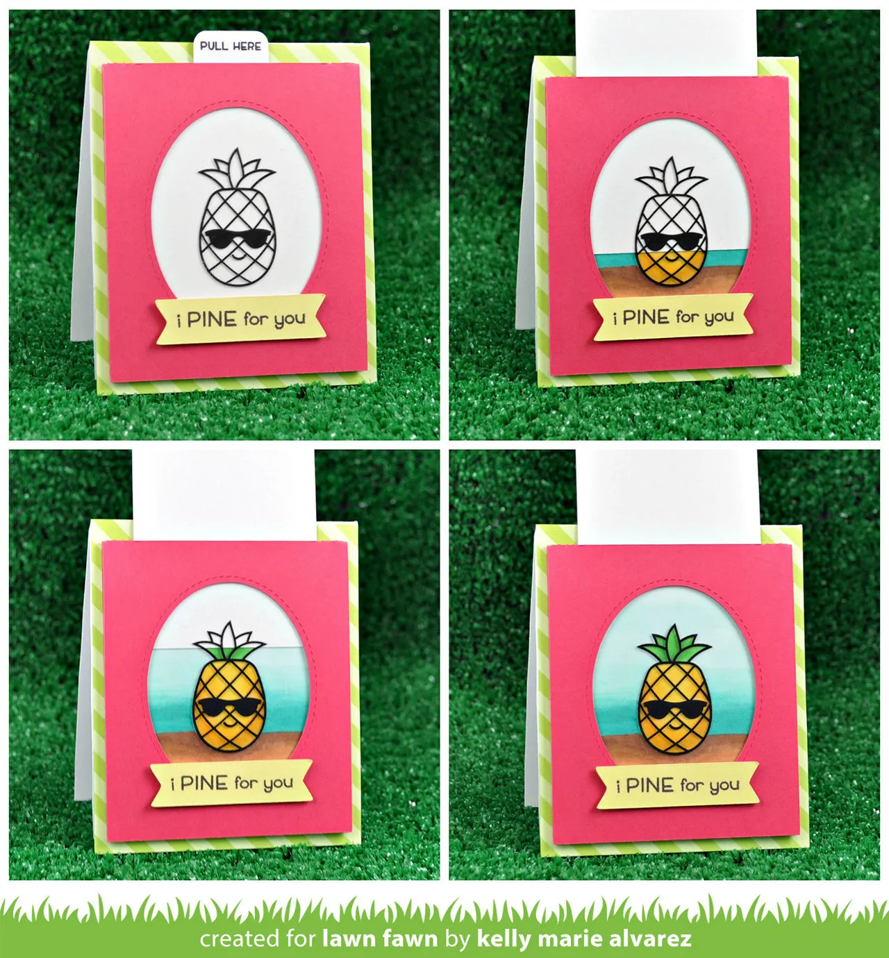 Lawn Fawn Aloha Stempelset Clear Stamps Mini Ananas