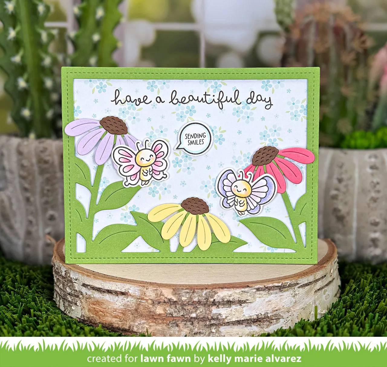 Lawn Fawn Big Blossom Backdrop LF4052 Stanzschablonen quer