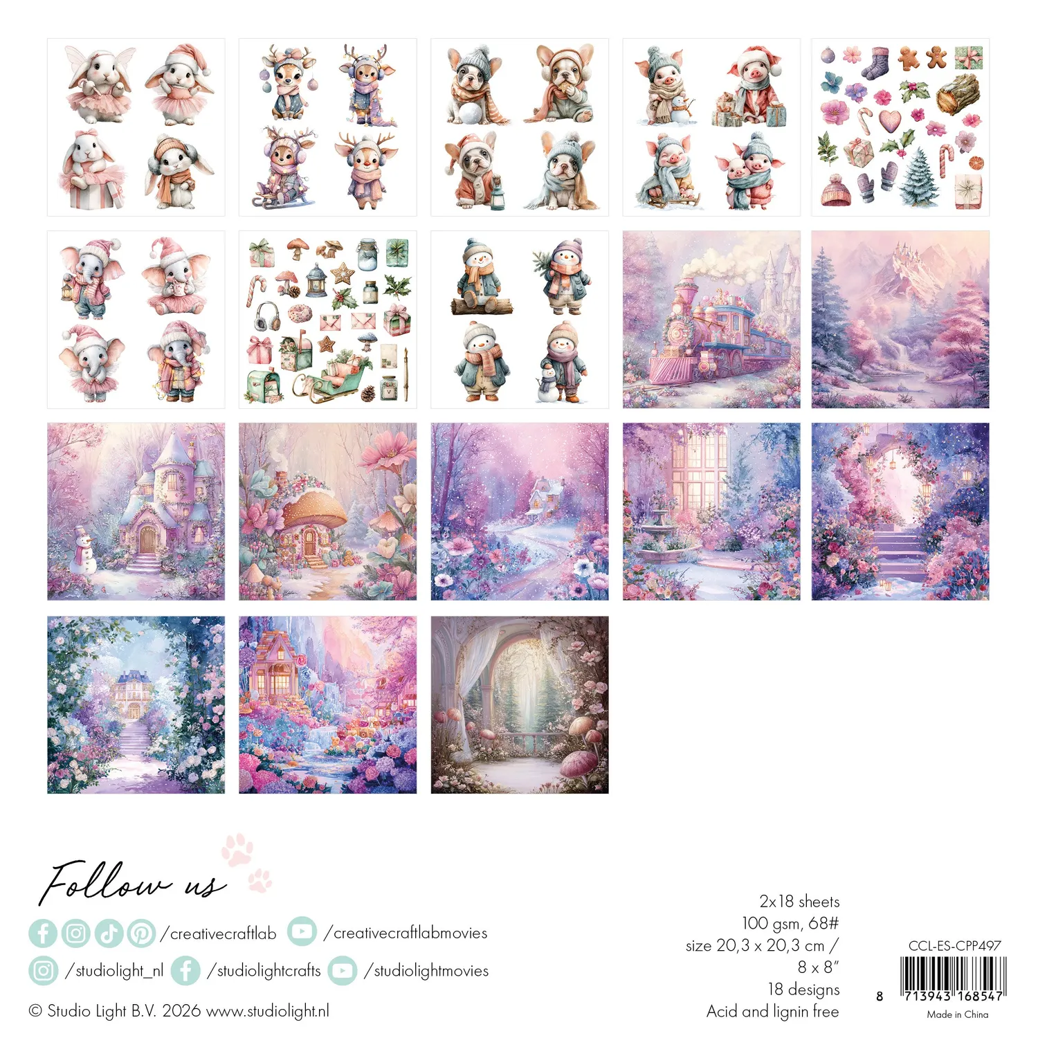 StudioLight Creative Craftlab Collagepapier Candy Christmas 36 Blatt
