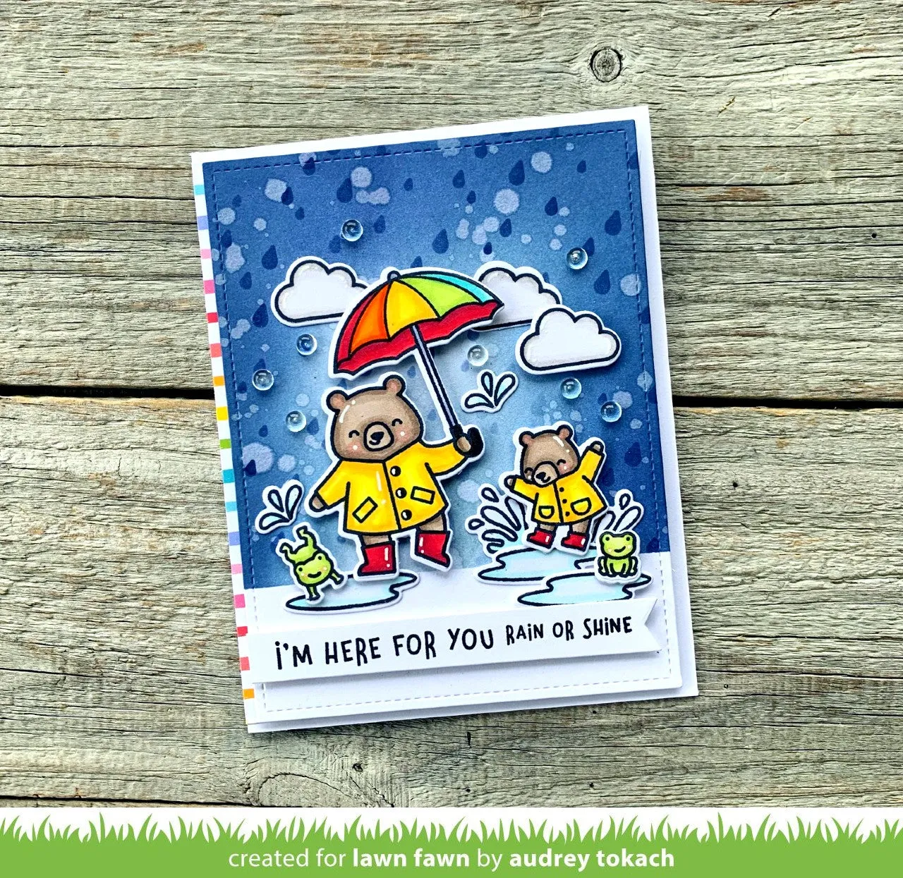 Lawn Fawn Rainy Sky Schablone 15x15 cm Regentropfen