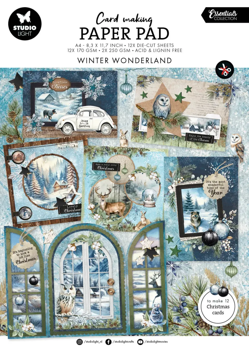 StudioLight Essentials Kartenblock Winter Wonderland 14 Blatt