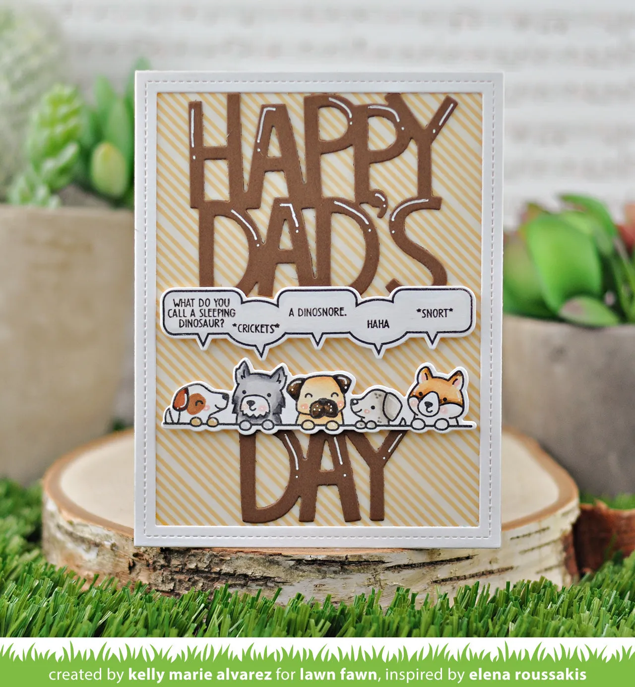 Lawn Fawn Lawn Cuts Giant Happy Dad's Day Stanzschablone