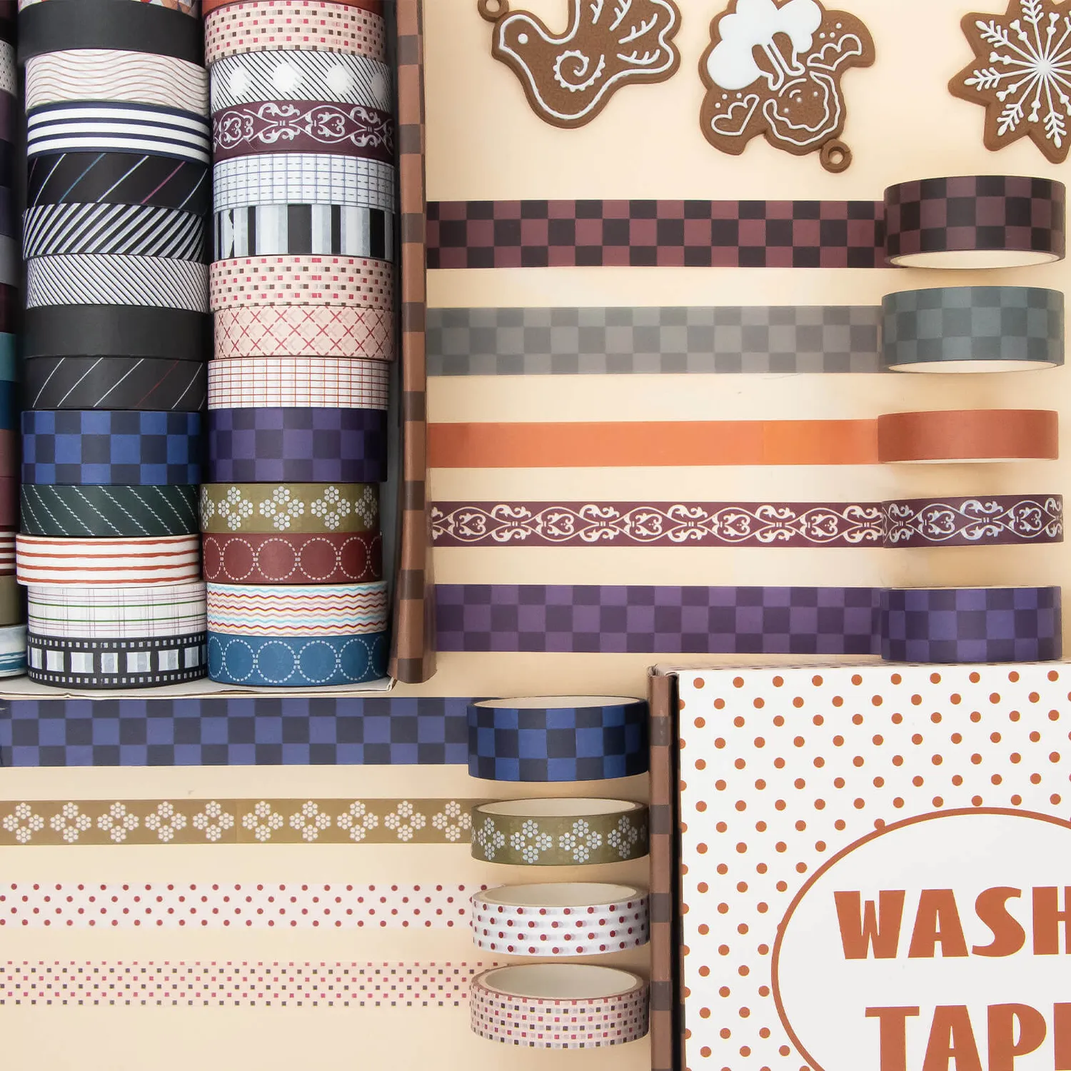 Ieebee Minimalist Washi Tape 44 Rollen neutral Grid