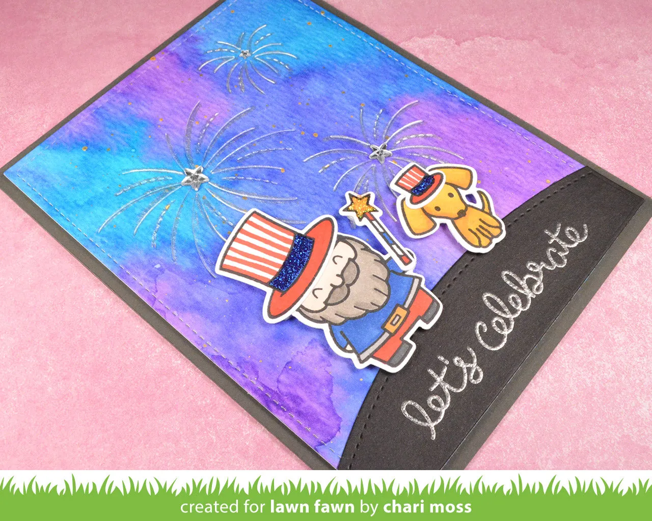 Lawn Fawn Stitched Fireworks Stanzschablone 3-tlg