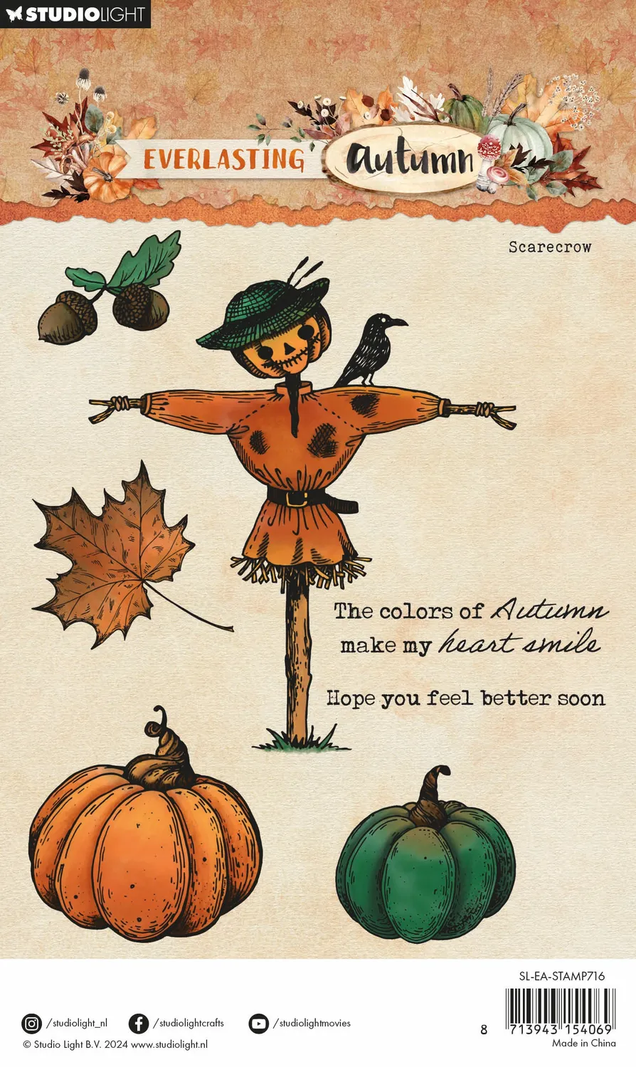 StudioLight Everlasting Autumn Clear Stamp Scarecrow