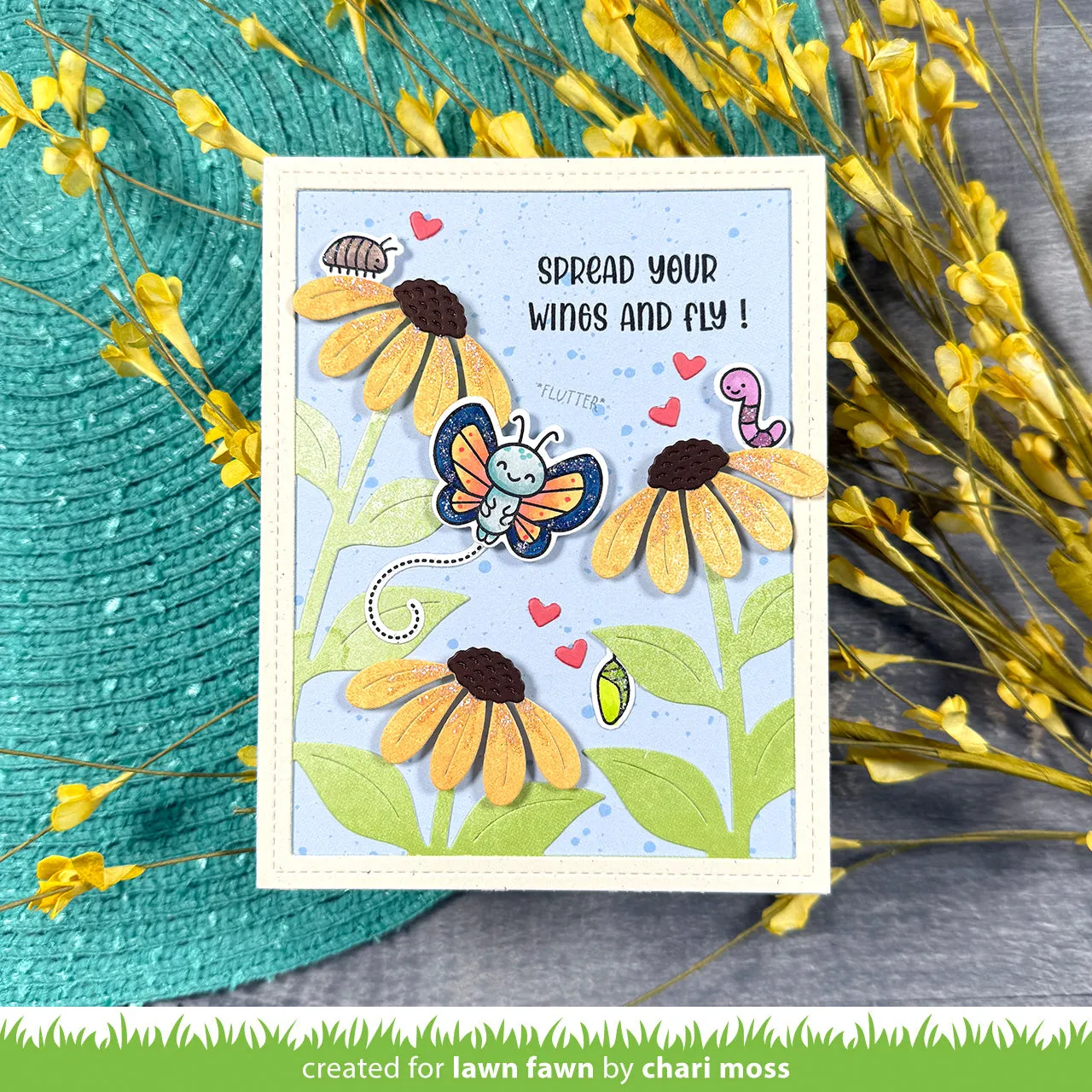 Lawn Fawn Big Blossom Backdrop Portrait LF4051 Stanzen Blumen