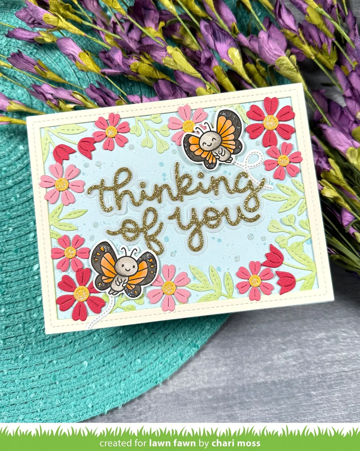 Lawn Fawn Scripty Thinking of You Stanze Schriftzug 9x4cm