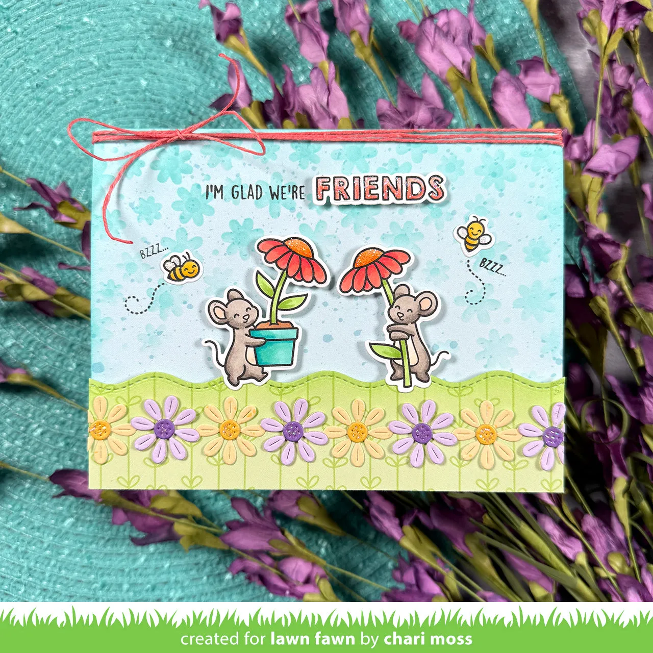 Lawn Fawn Mice Flowers LF4076 Clear Stamps Mäuse