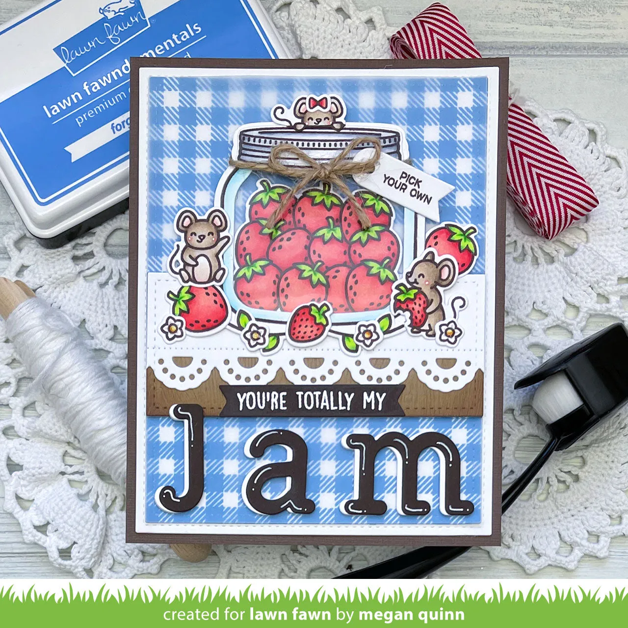 Lawn Fawn How You Bean Strawberries Clear Stamps