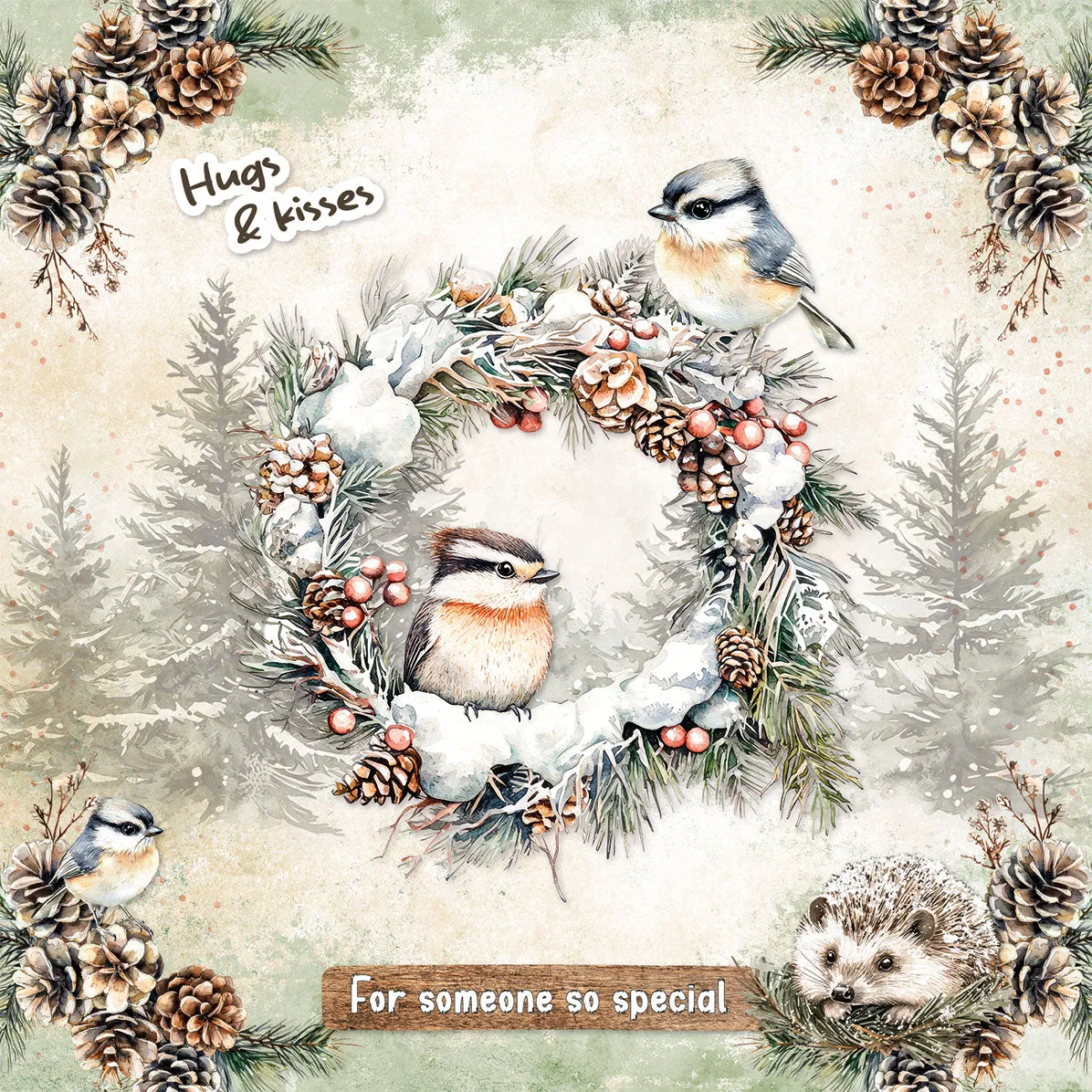StudioLight Essentials Winter Woodland Card Making Pad 14 Blatt
