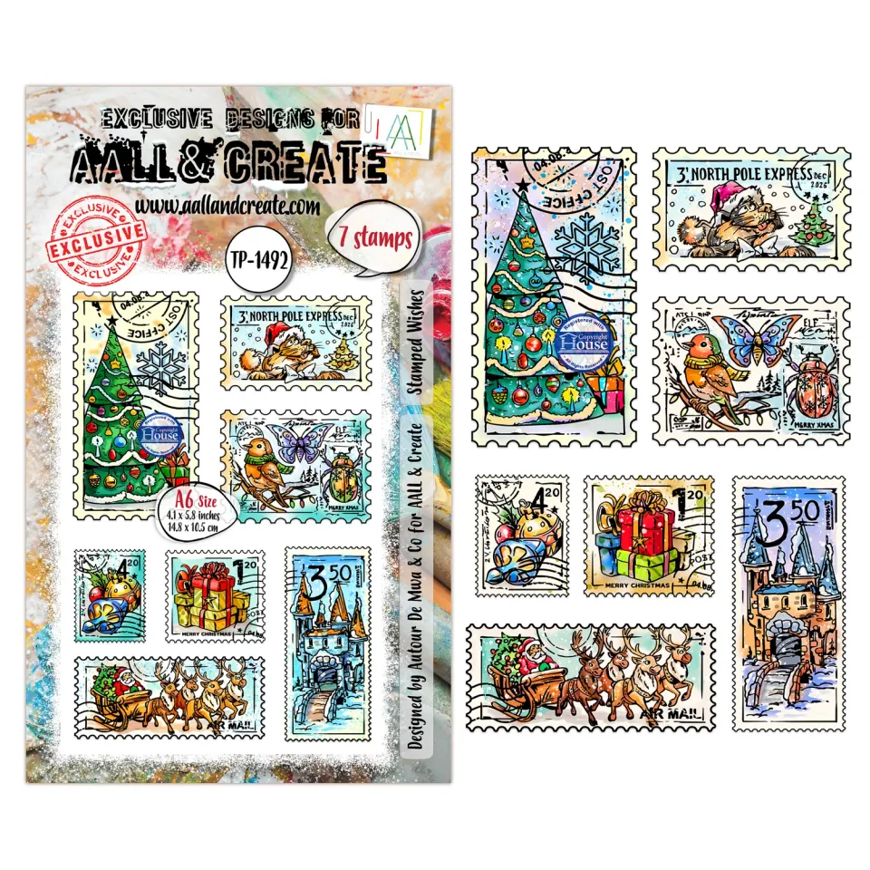AALL and Create TP-1492 Stamped Wishes Stempelset A6 7-teilig