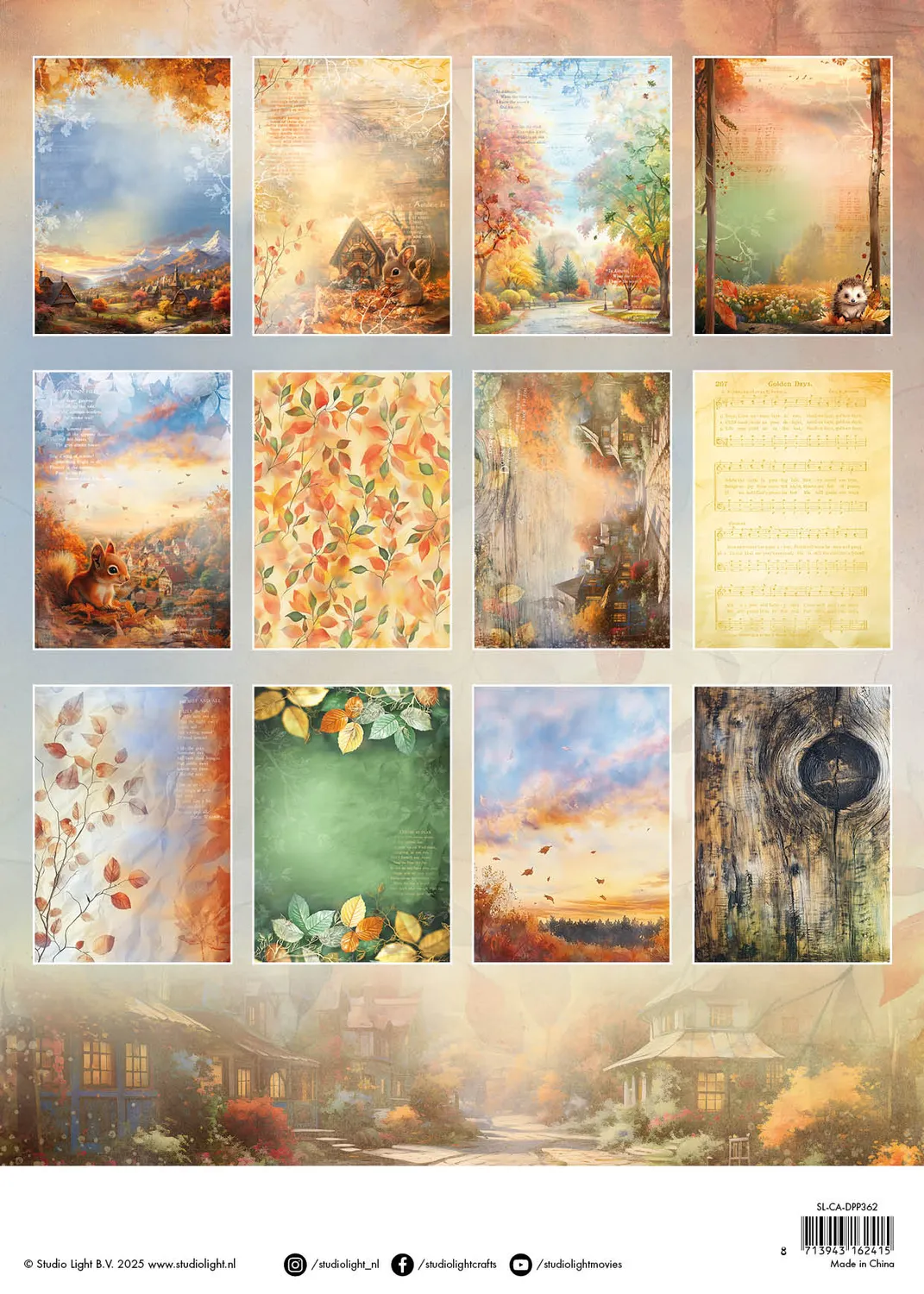 StudioLight Charming Autumn Designpapier-Block Hintergrund 36-tlg