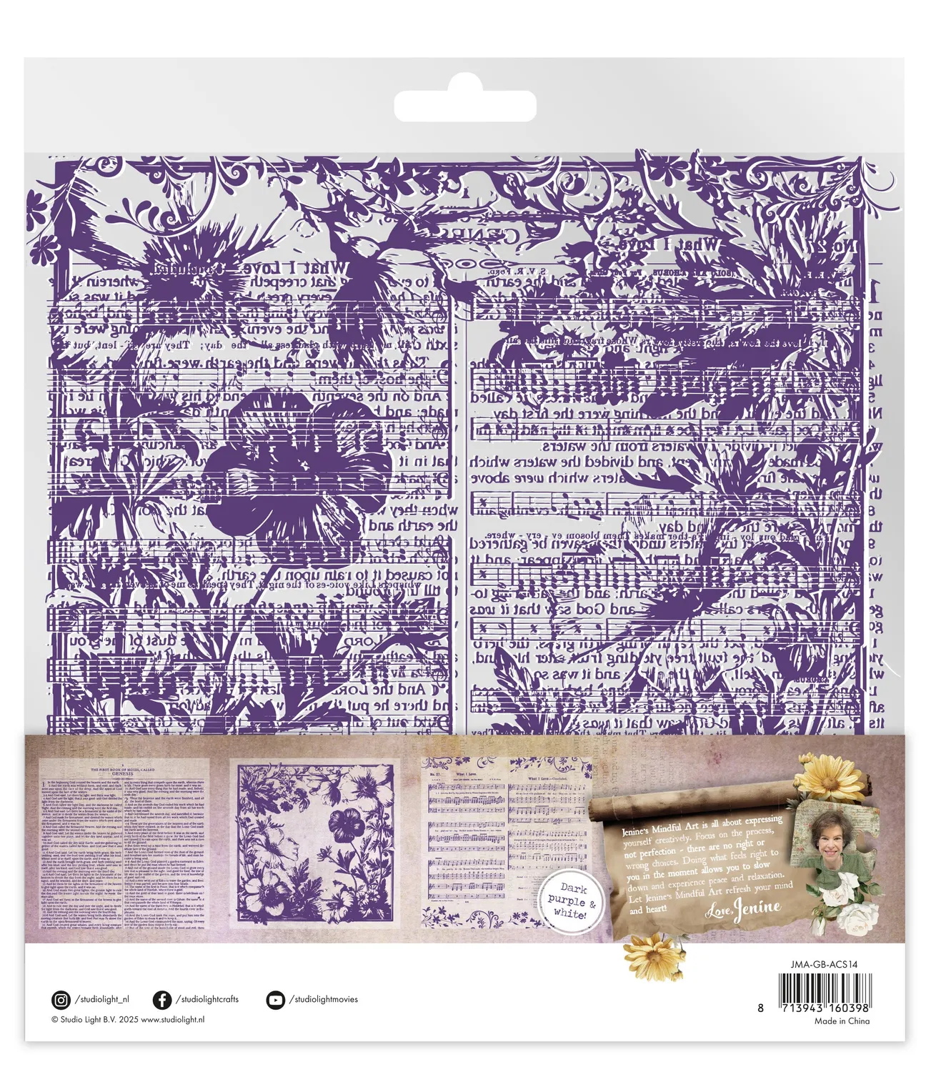 Jenine's Mindful Art Growing Blooming Acetatbögen Weiß 3 Stk