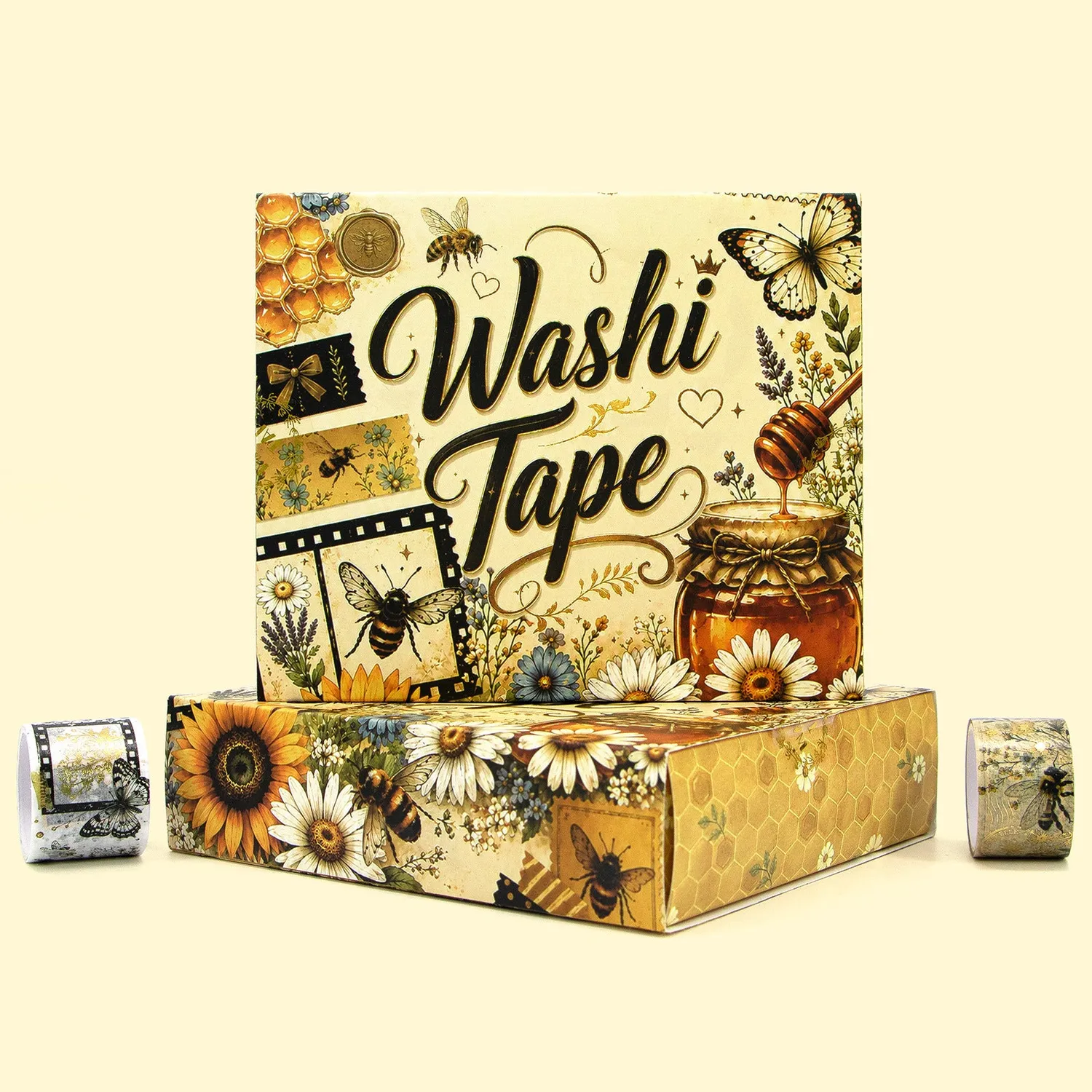 Ieebee Bee Washi Tape Set Goldfolie Blumen 30 Rollen