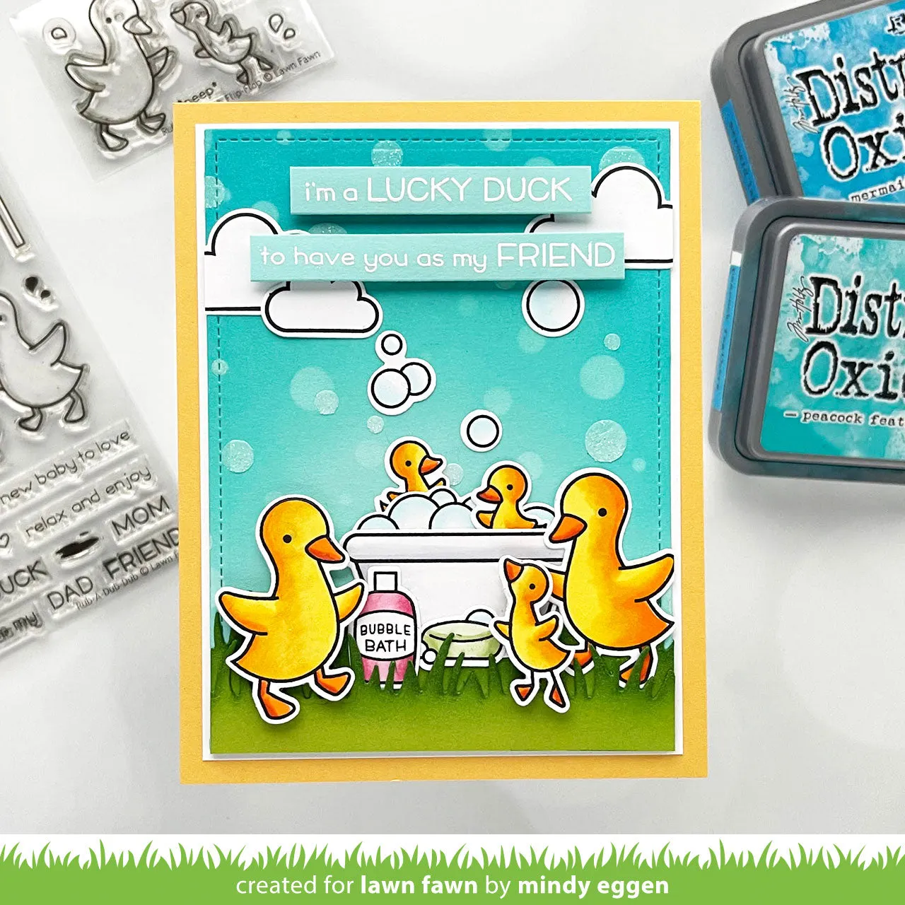 Lawn Fawn Rub-a-Dub-Dub Flip-Flop Clear Stamps Ente
