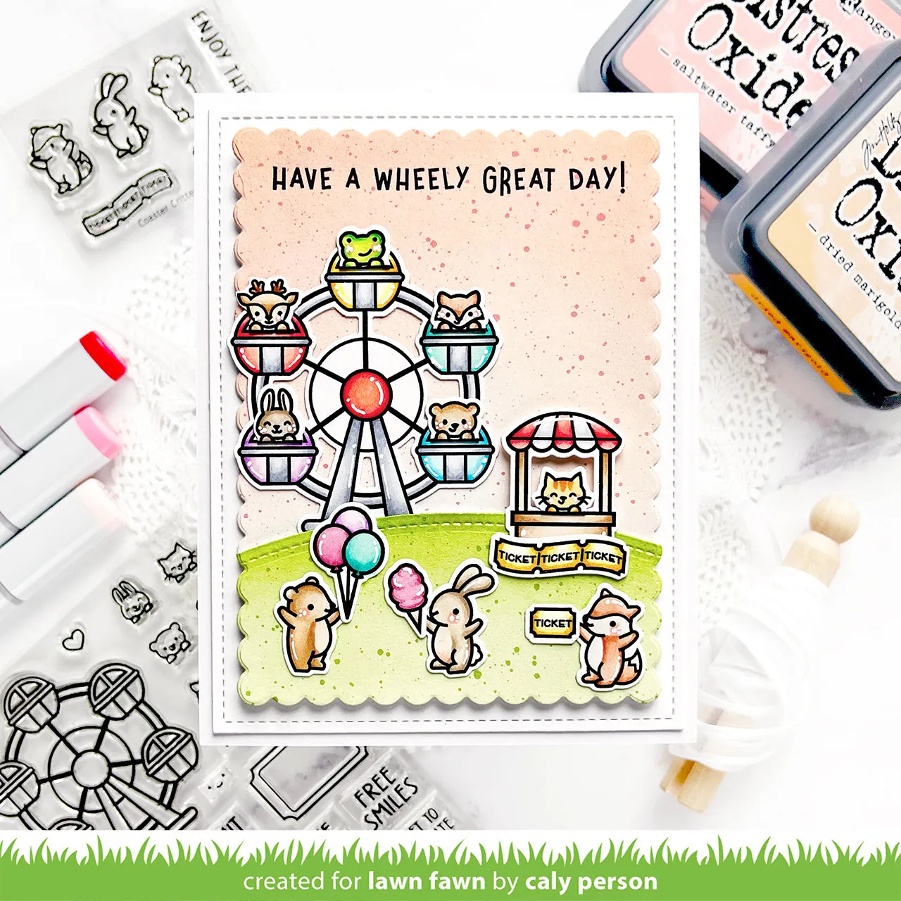 Lawn Fawn Coaster Critters Flip-Flop LF3075 Stempel