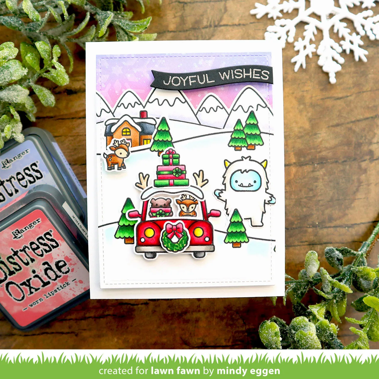 Lawn Fawn Car Critters Christmas Clear Stamps Winter