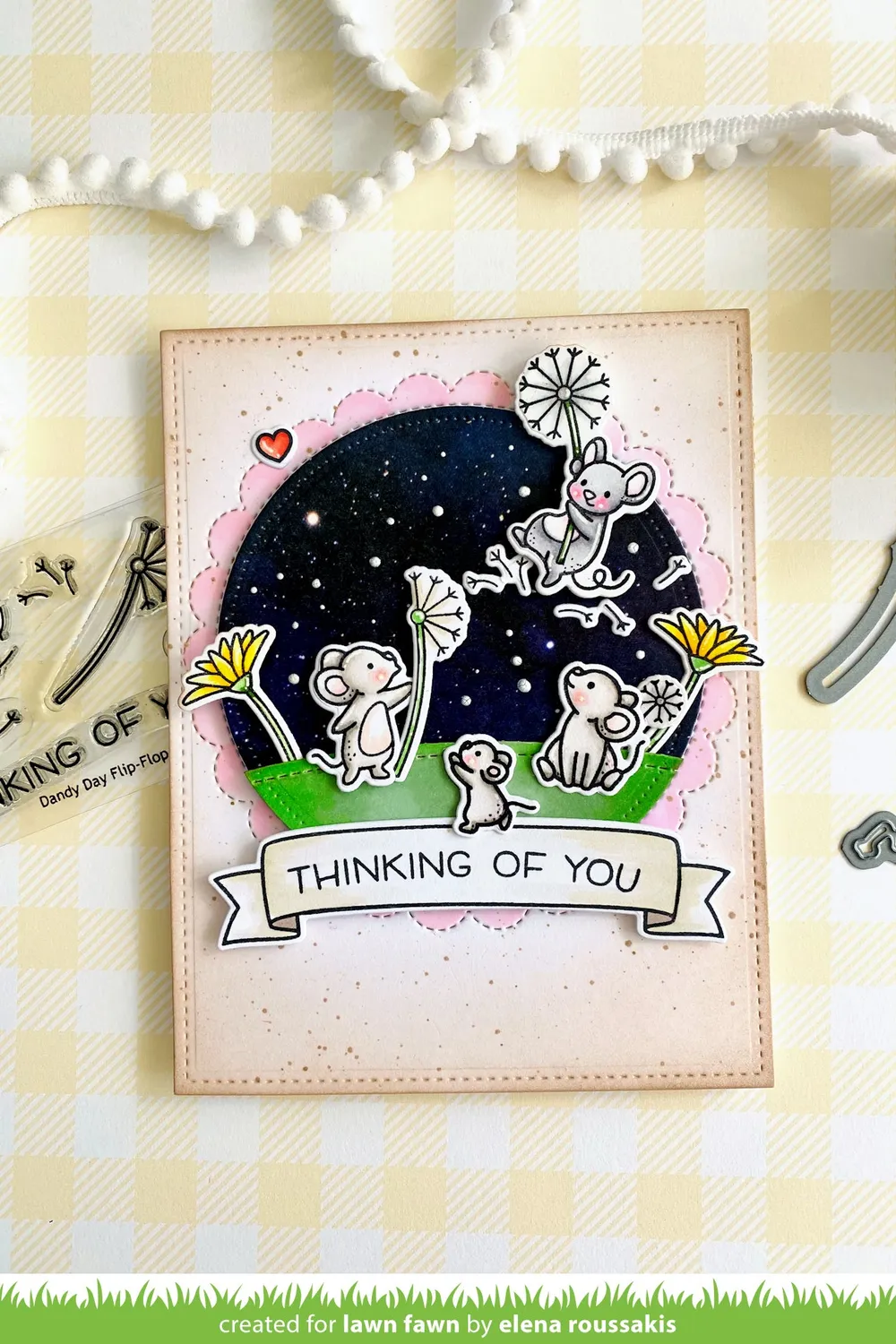 Lawn Fawn Dandy Day Flip-Flop Stempelset Maus