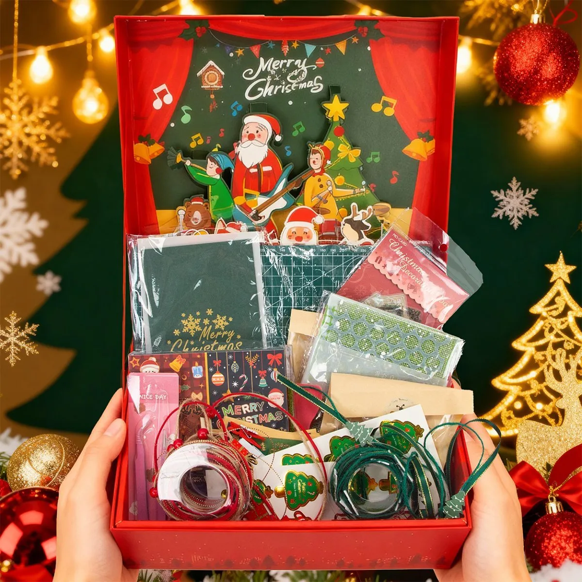 Ieebee Red Christmas Geschenkbox Scrapbook Set groß