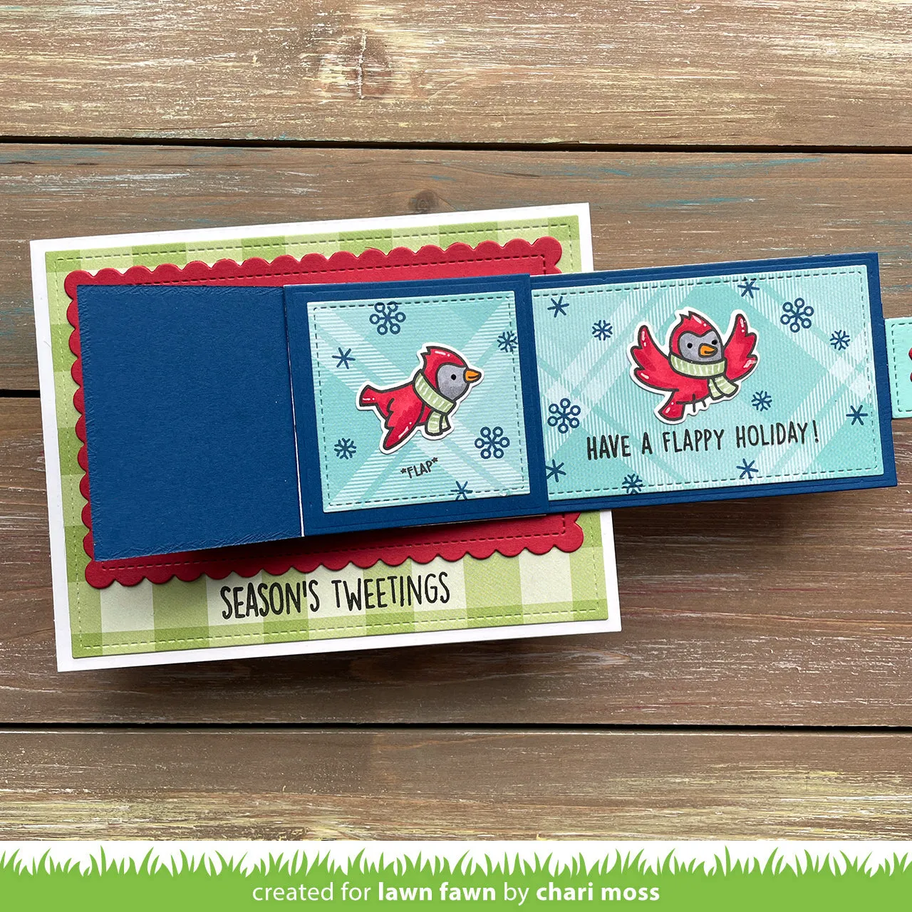 Lawn Fawn Flappy Holiday Clear Stamps Mini Vögel